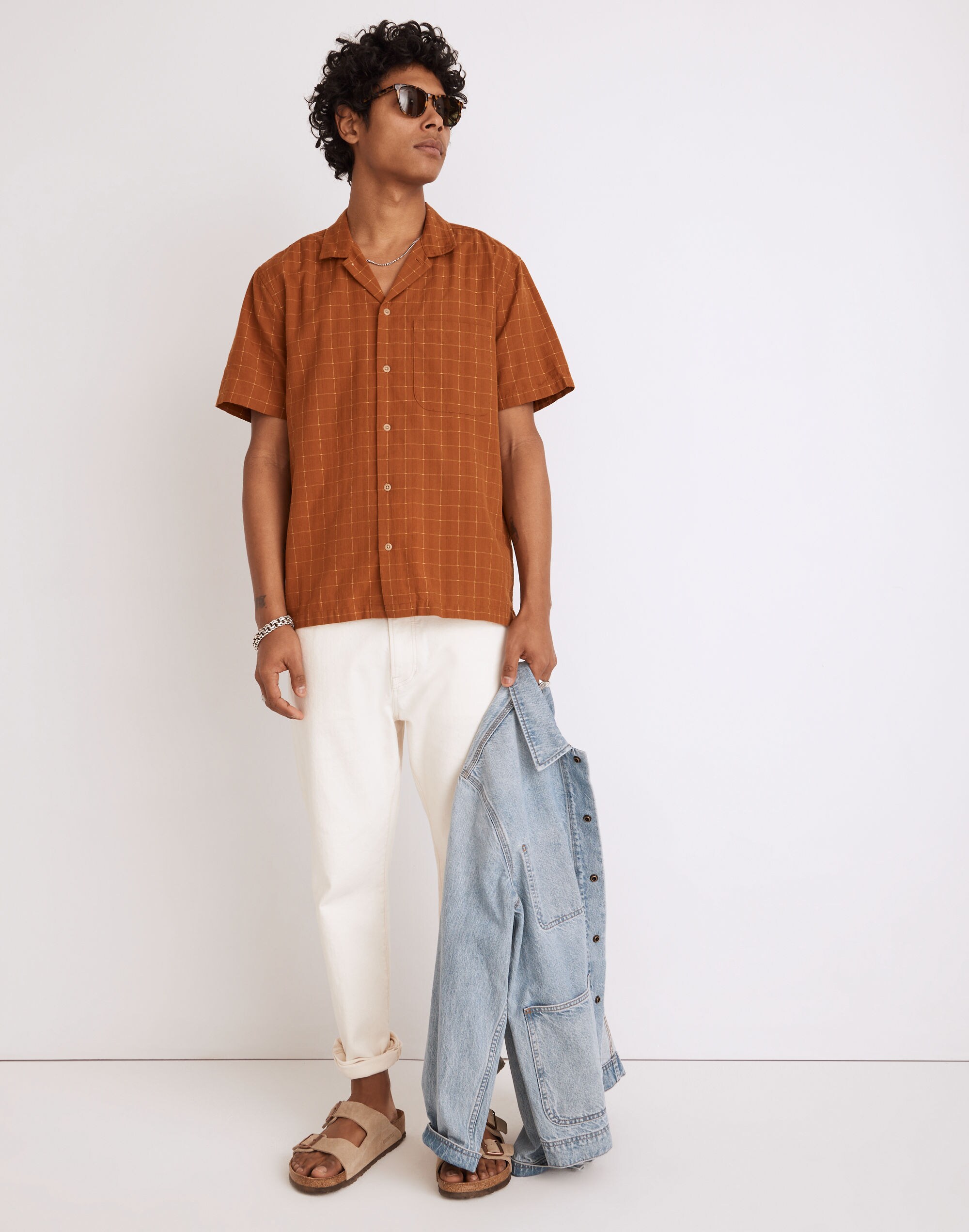 Easy Short-Sleeve Camp Shirt in Stitch Dobby