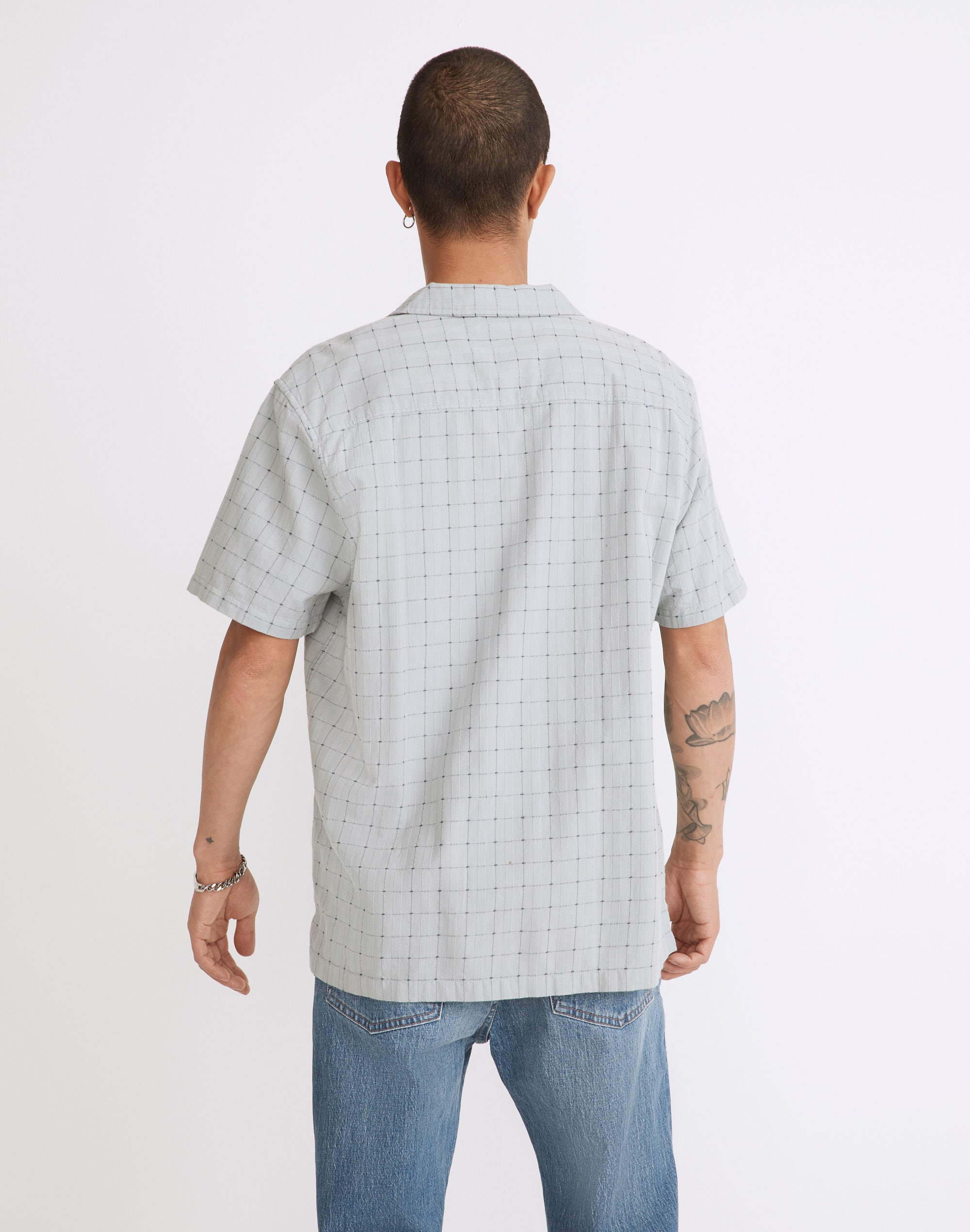 Easy Short-Sleeve Camp Shirt in Stitch Dobby