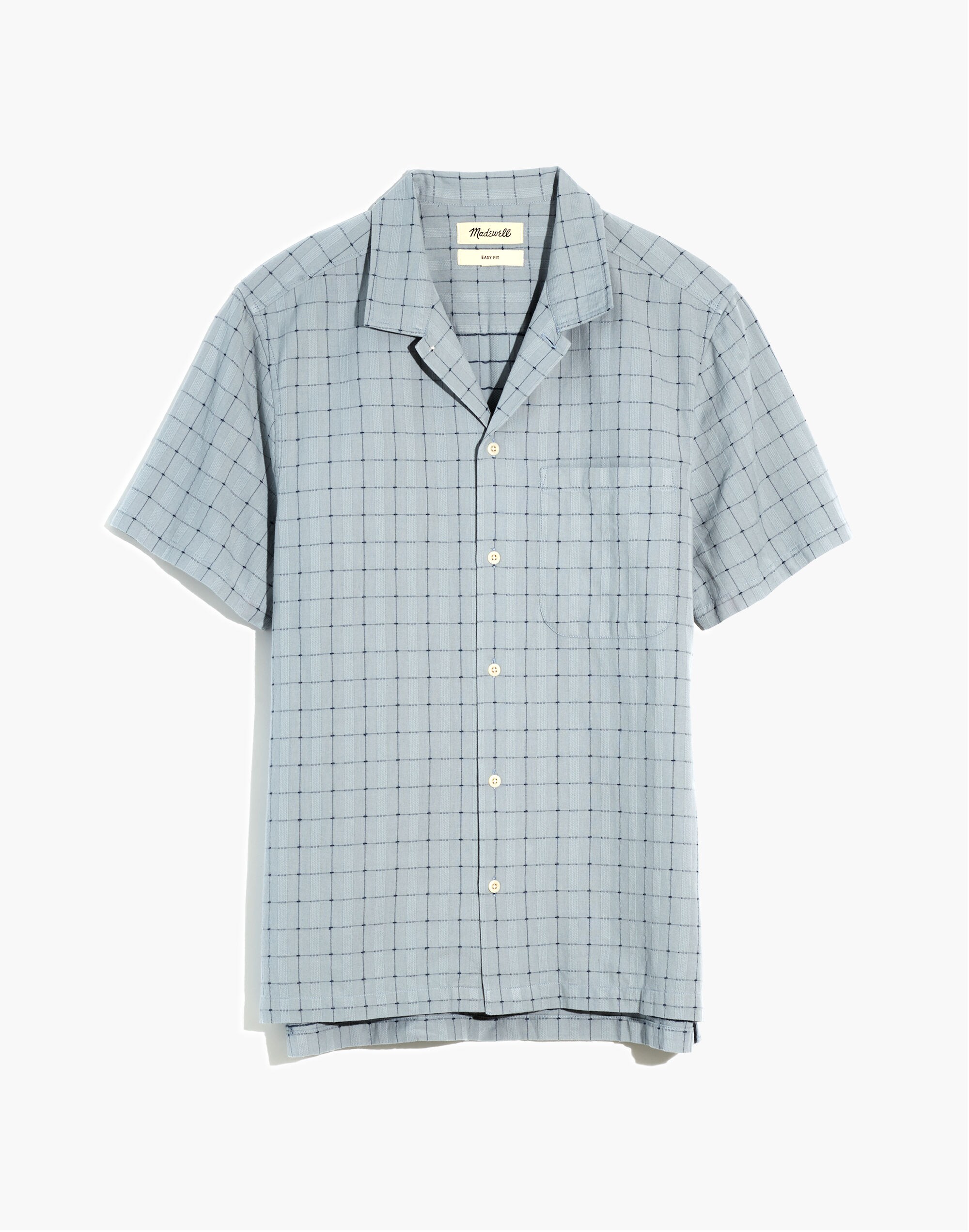 Easy Short-Sleeve Camp Shirt in Stitch Dobby