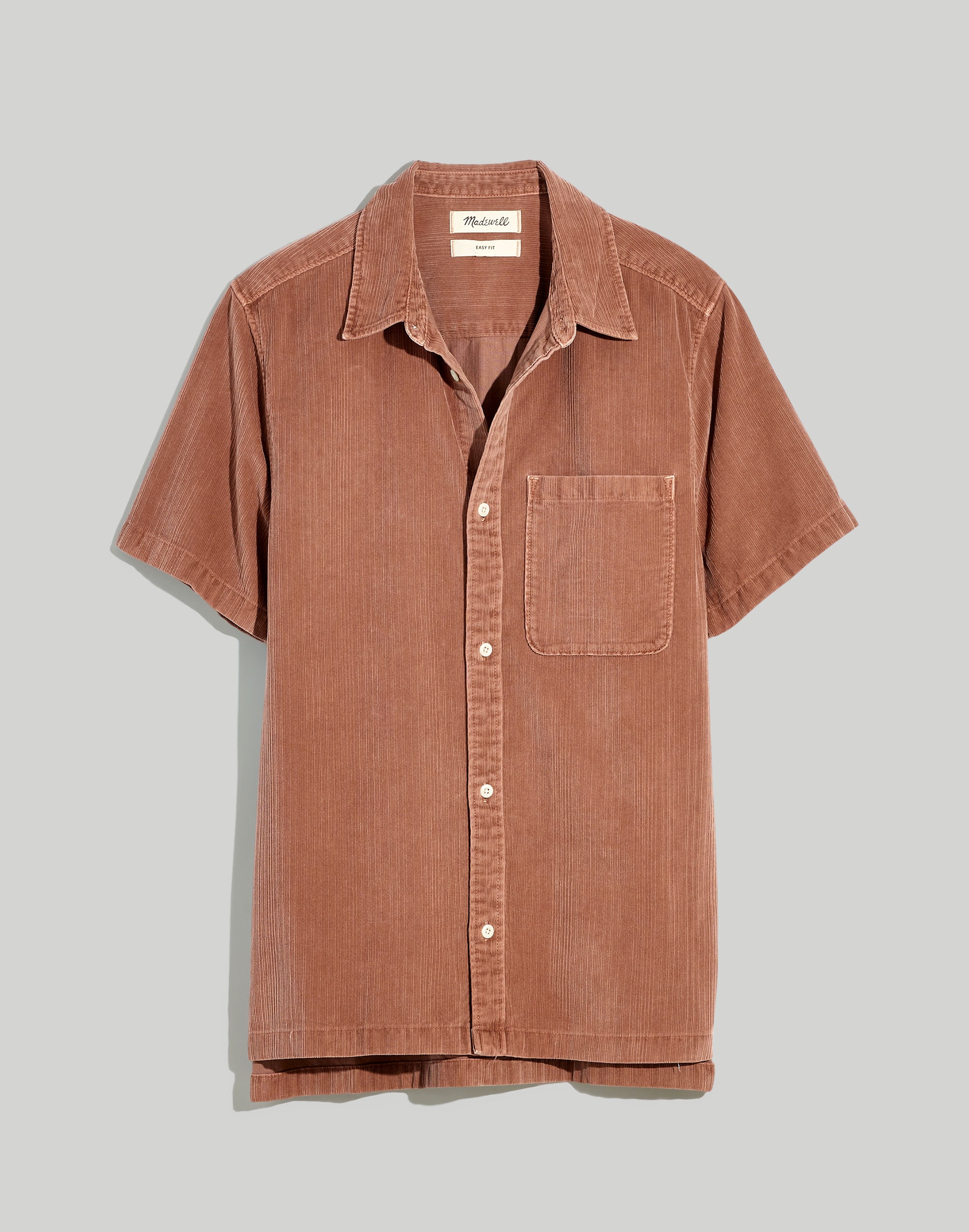 Variegated Corduroy Easy Short-Sleeve Shirt
