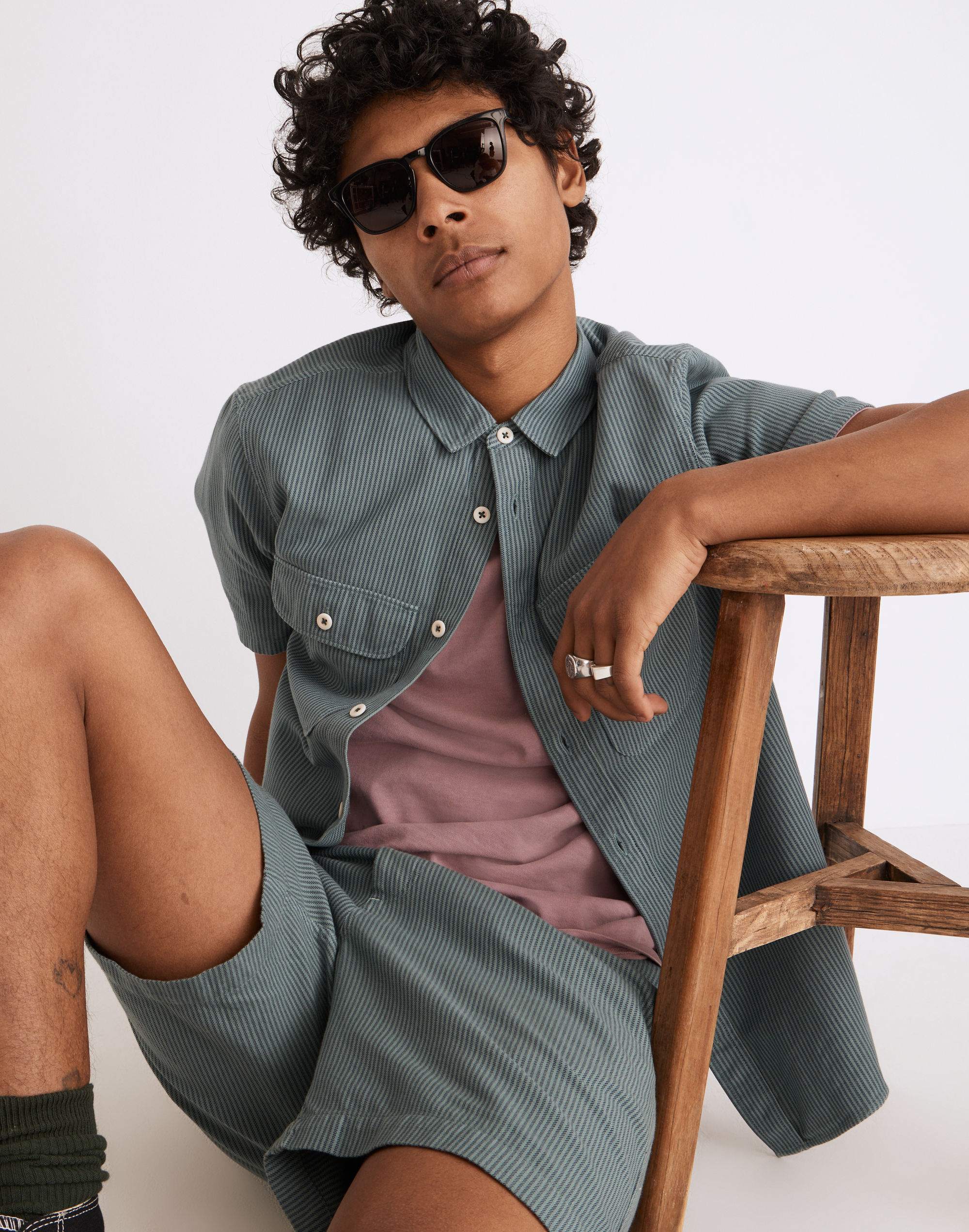 Easy Short-Sleeve Shirt in Stripe in null image 2