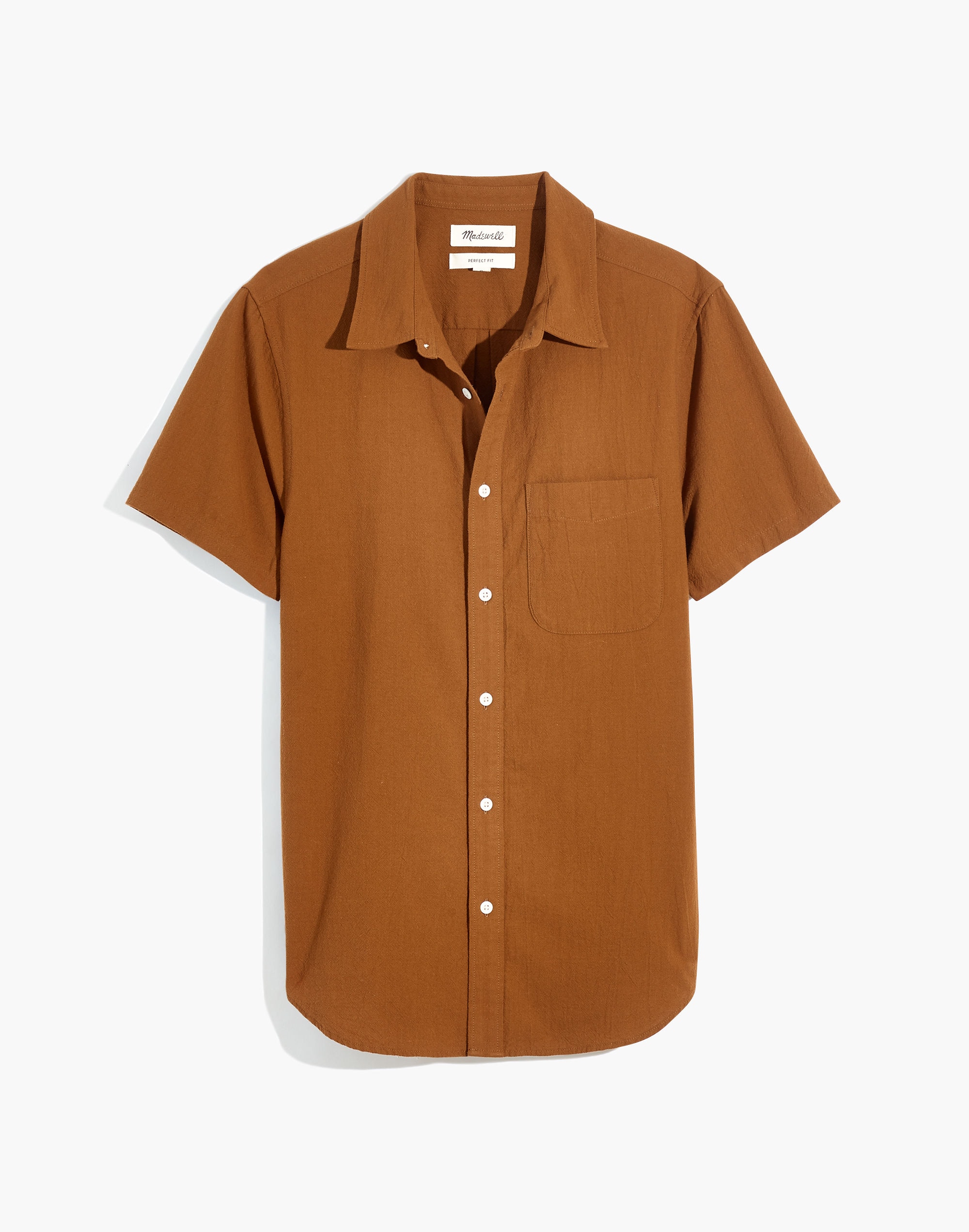 Crinkle Cotton Perfect Short-Sleeve Shirt | Madewell