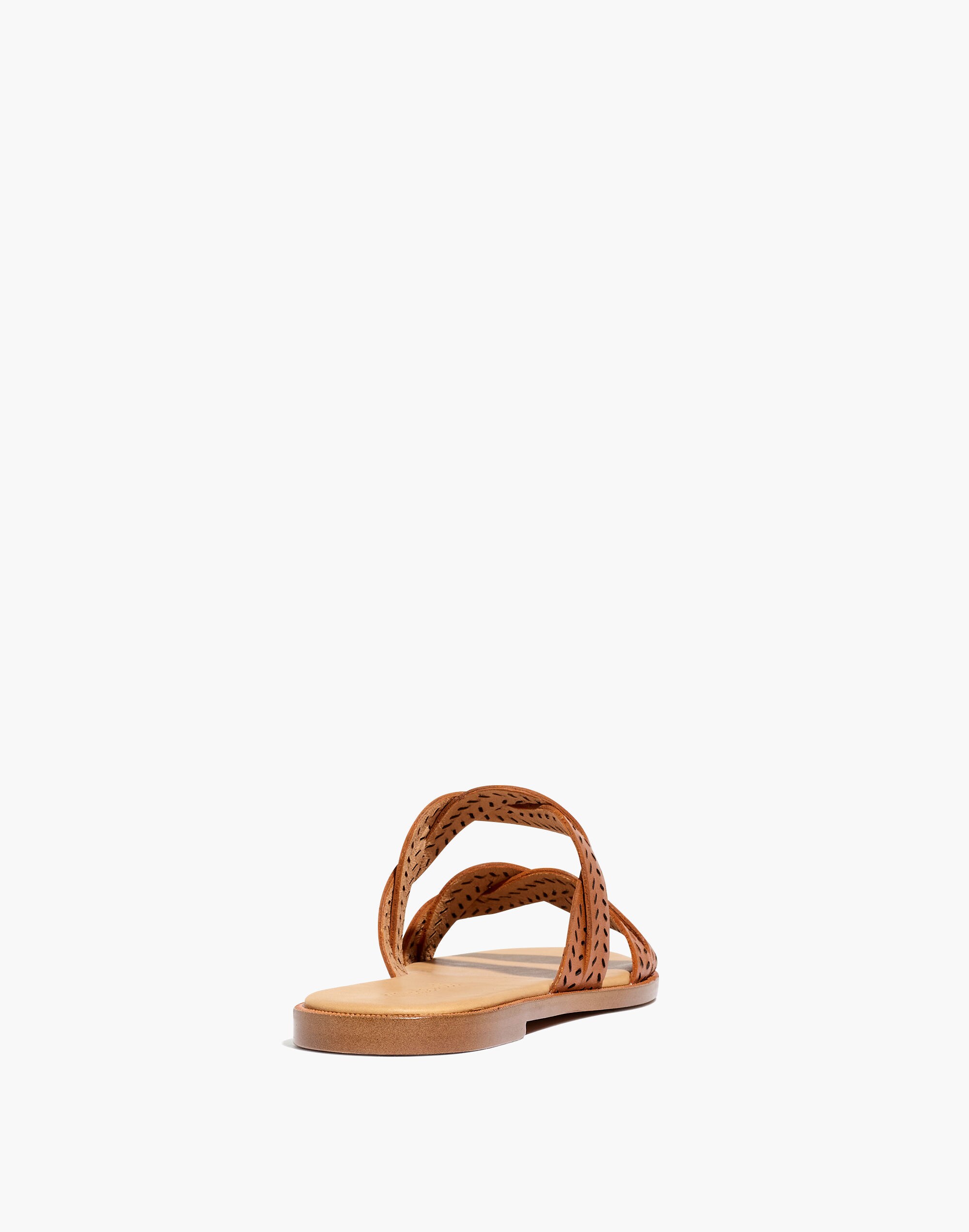 The Cora Slide Sandal in Perforated Leather