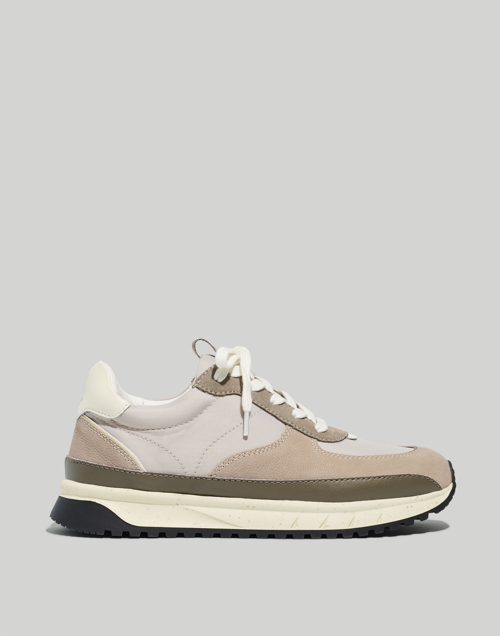 Kickoff Trainer Sneakers in Leather and (Re)sourced Nylon