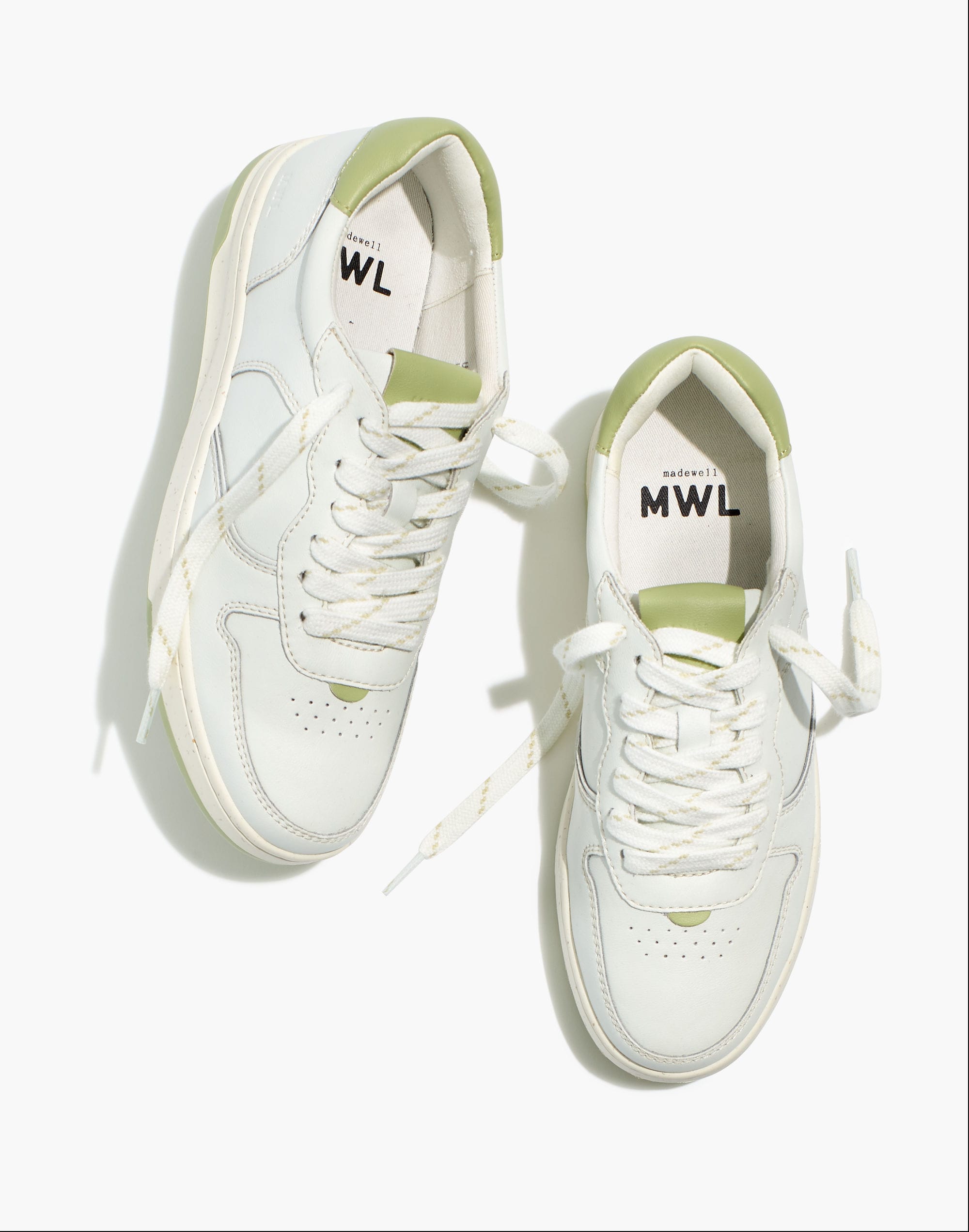 Court Low-Top Sneakers in White and Green