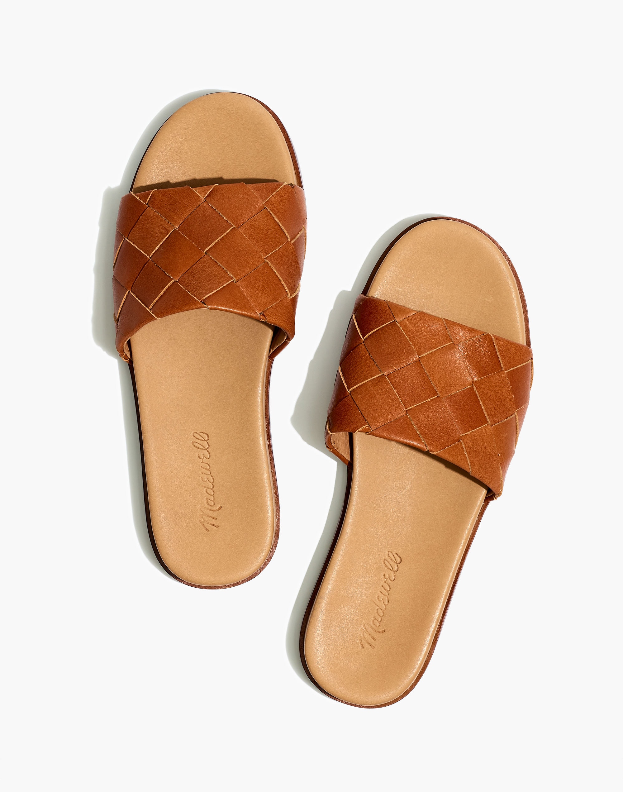 The Louisa Slide Sandal in Woven Leather