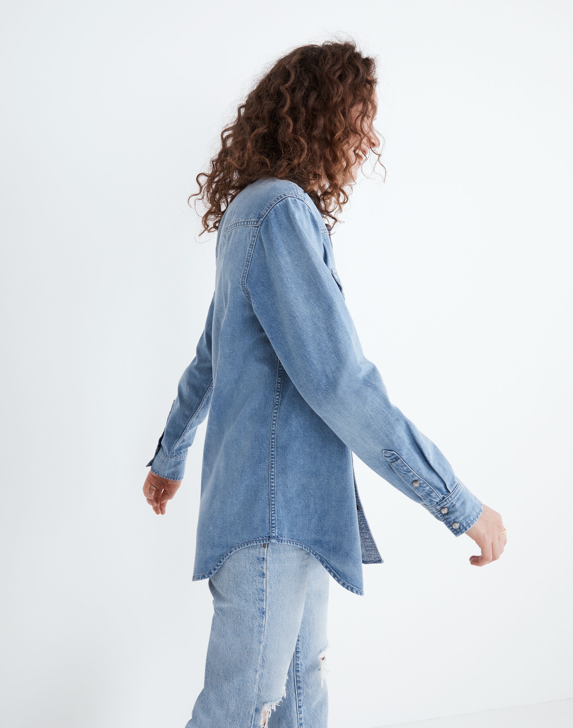 Denim Snap-Button Western Shirt