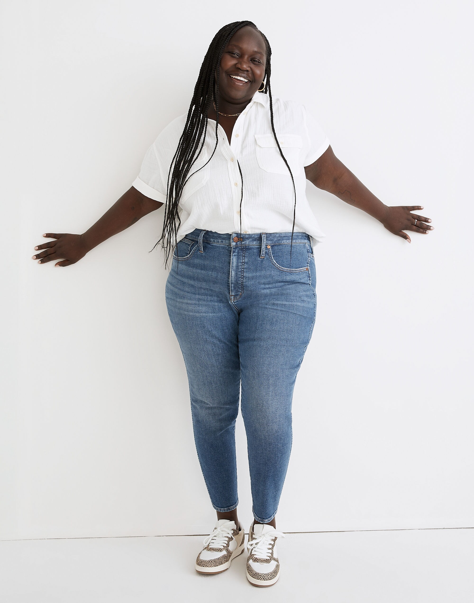 Plus 10" High-Rise Skinny Crop Jeans in Bradfield Wash