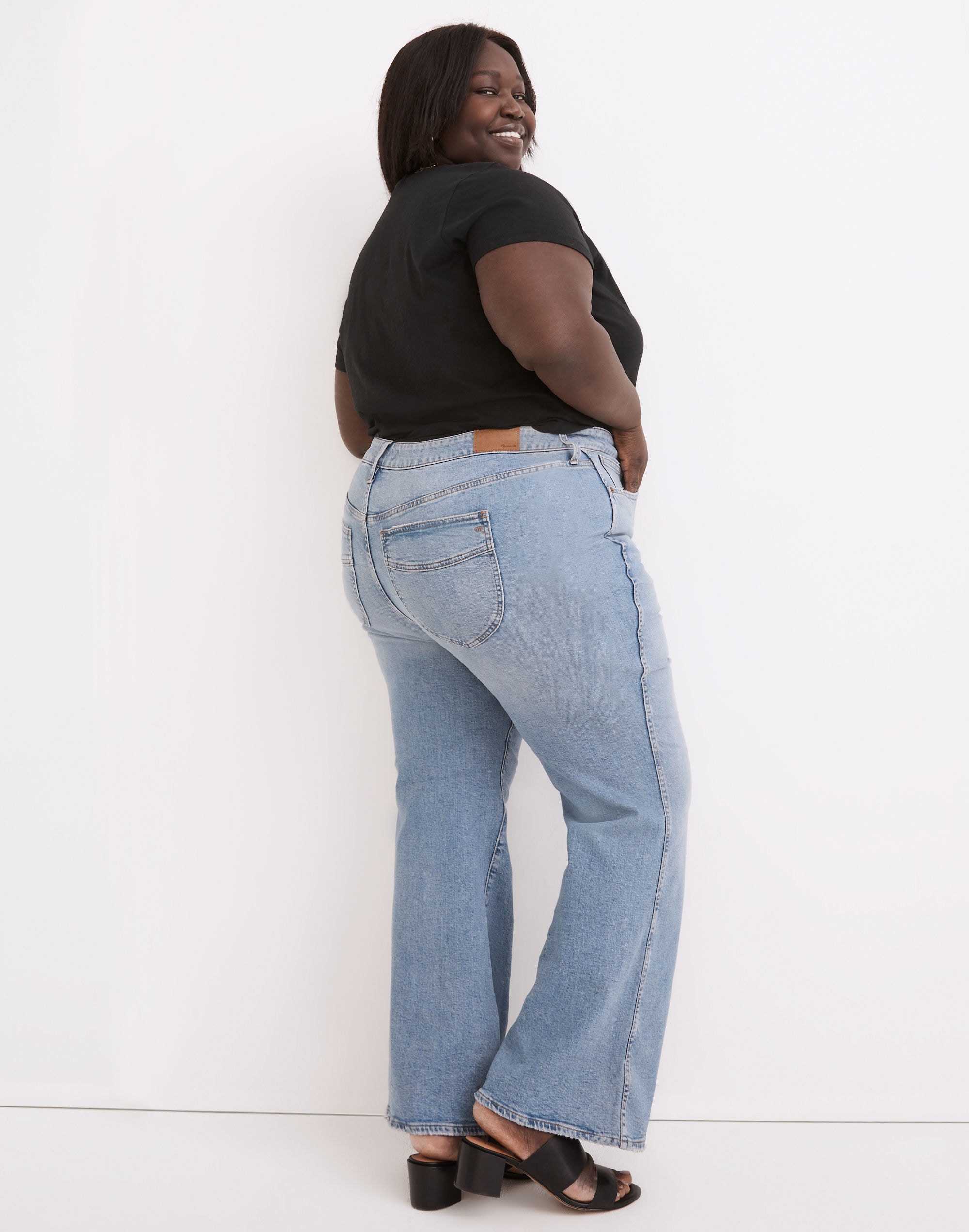 Plus High-Rise Flare Jeans in Caine Wash