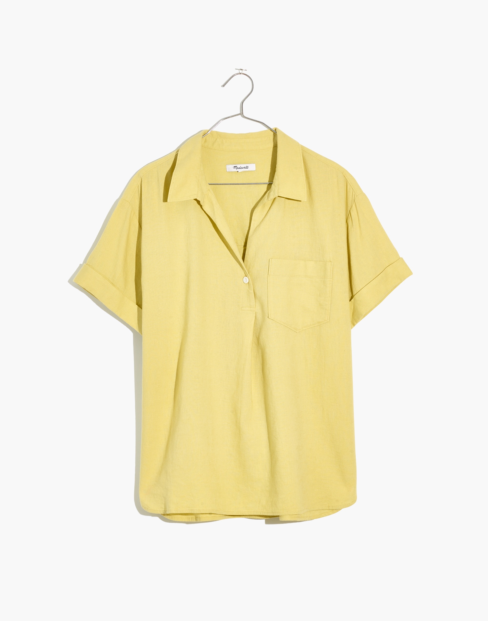 Linen-Blend Swenson Popover Shirt