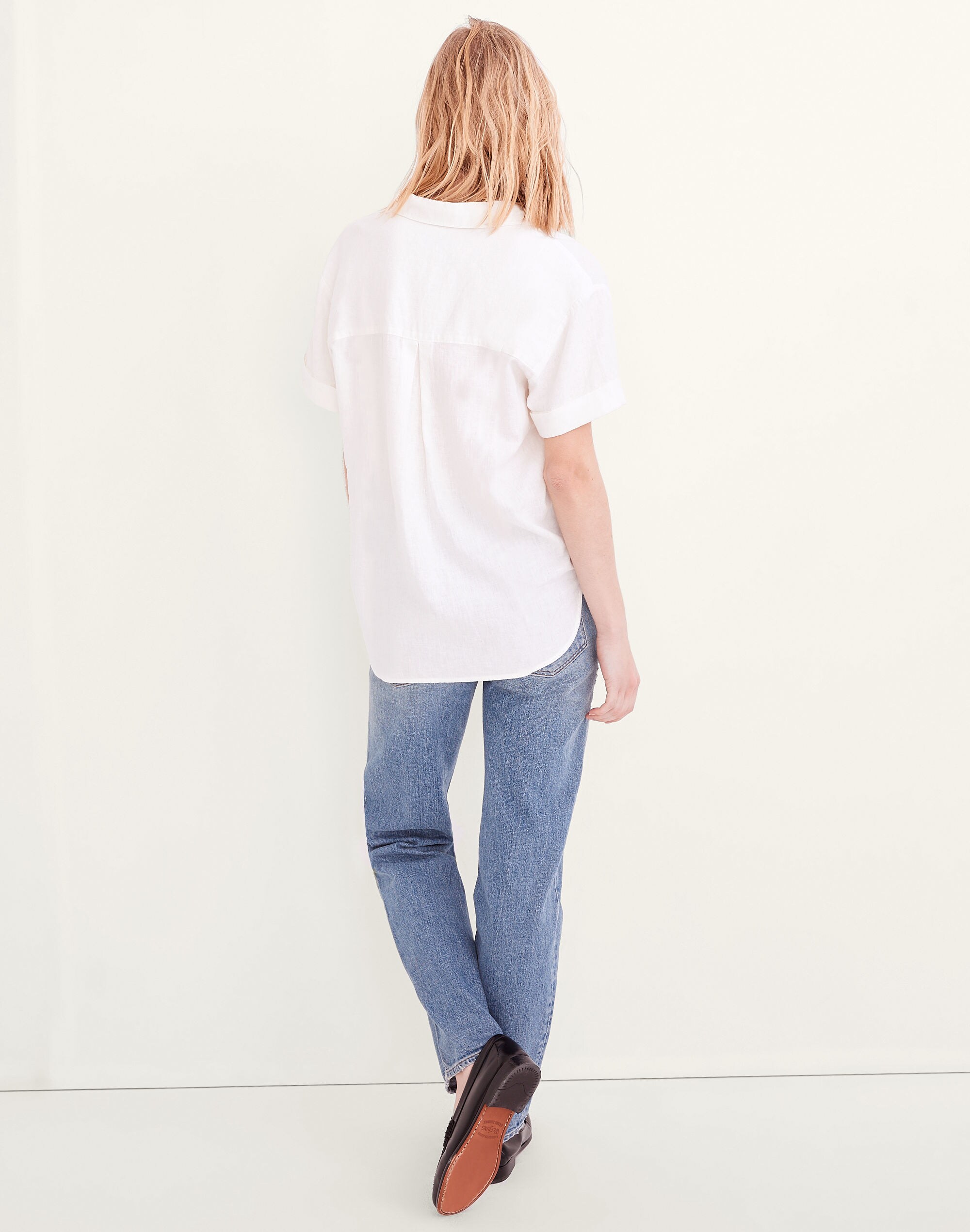 Linen-Blend Swenson Popover Shirt