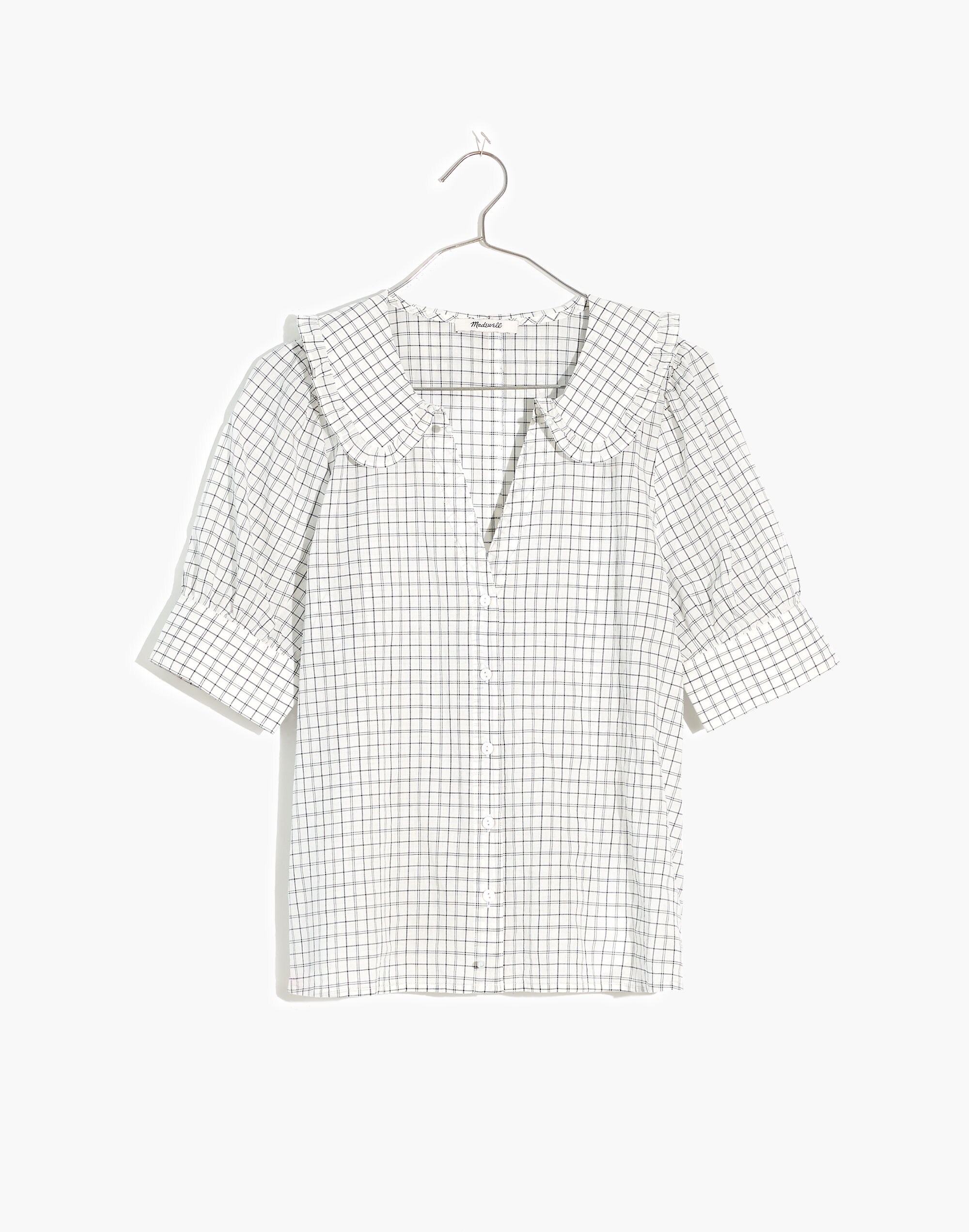 Peter Pan Collar Shirt in Windowpane