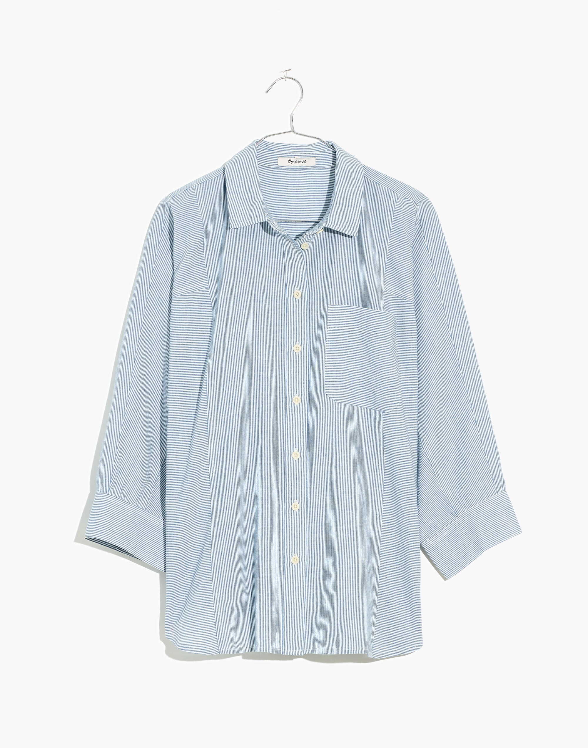 Wellesley Oversized Seamed Shirt in Stripe