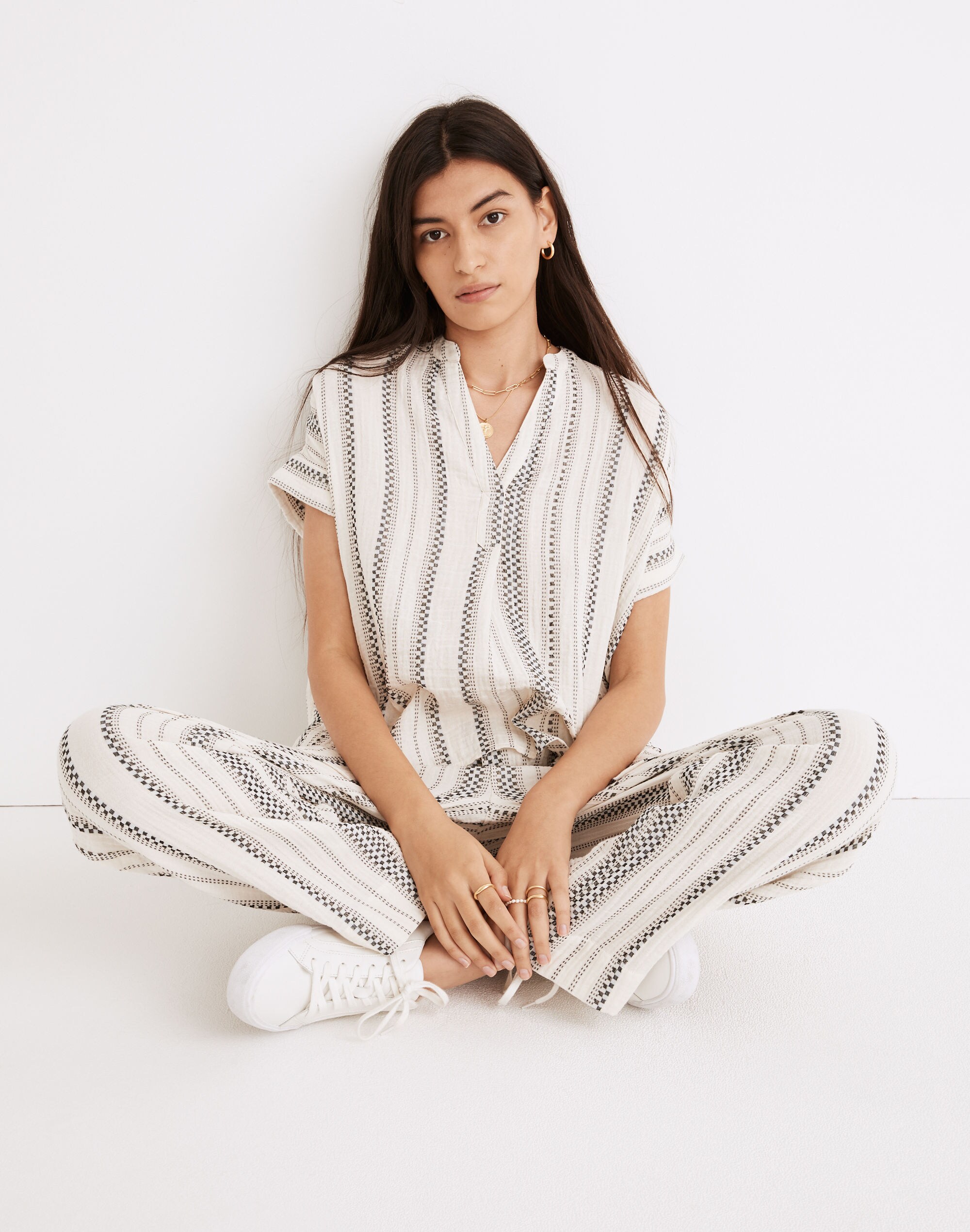 【エキップメント】ズボニミール・ボバン/ACミラン/H/98-99モデル Lightspun Lakeline Popover Shirt in Jacquard Stripe | Madewell
