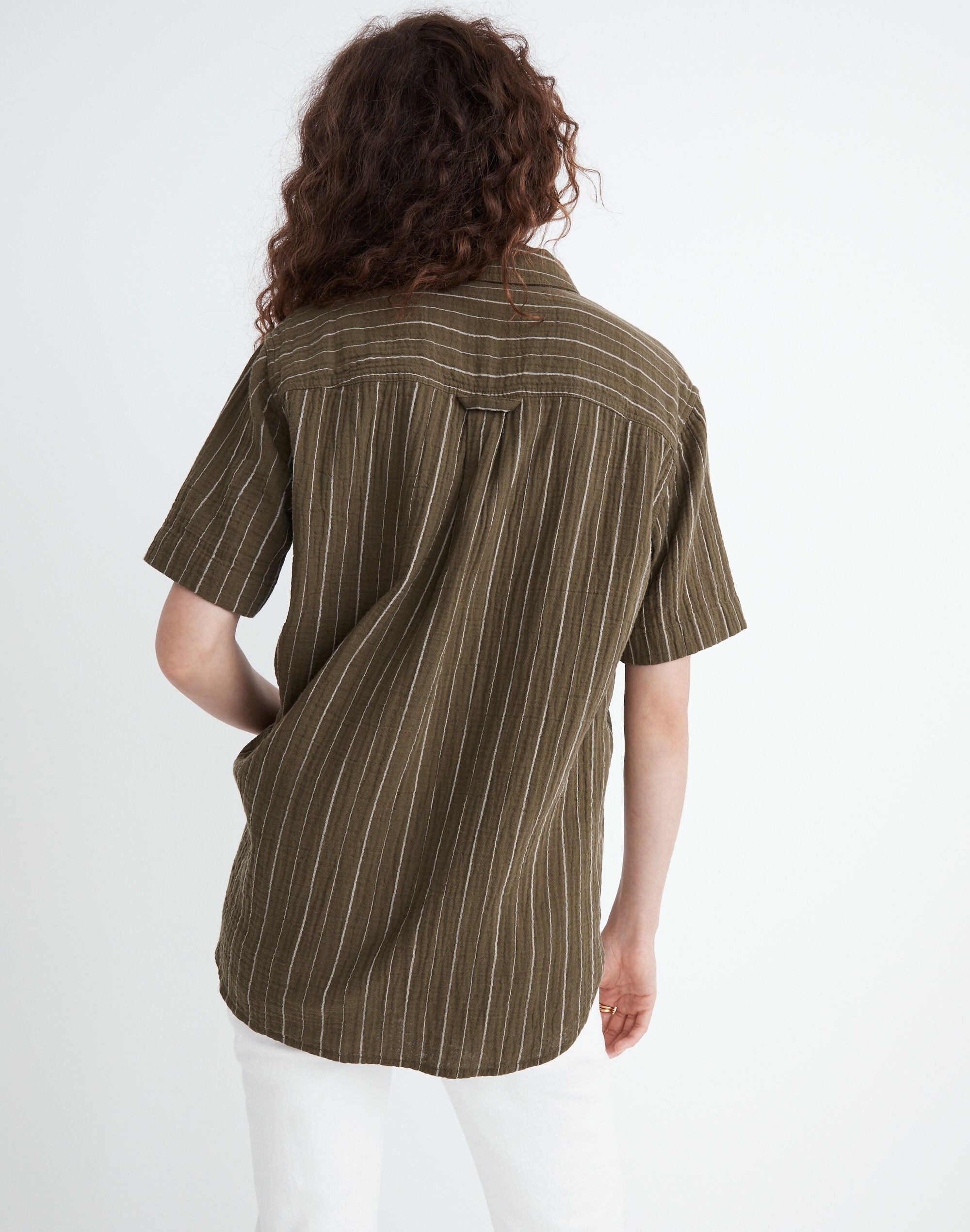 Lightspun Short-Sleeve Flap-Pocket Shirt in Stripe