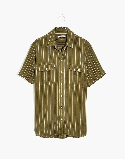 Lightspun Short-Sleeve Flap-Pocket Shirt in Stripe