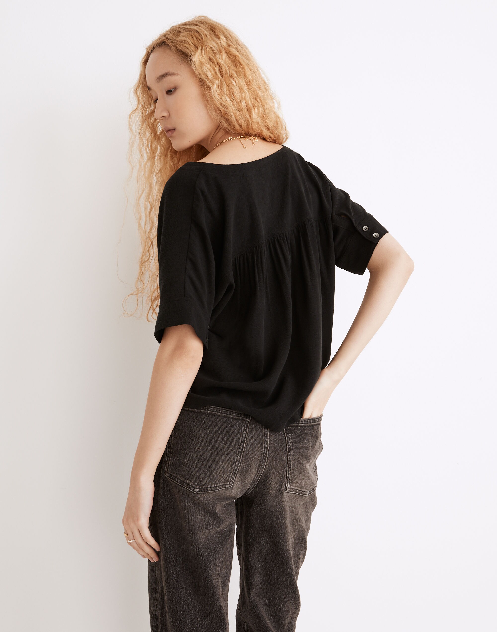 V-Neck Dolman-Sleeve Top