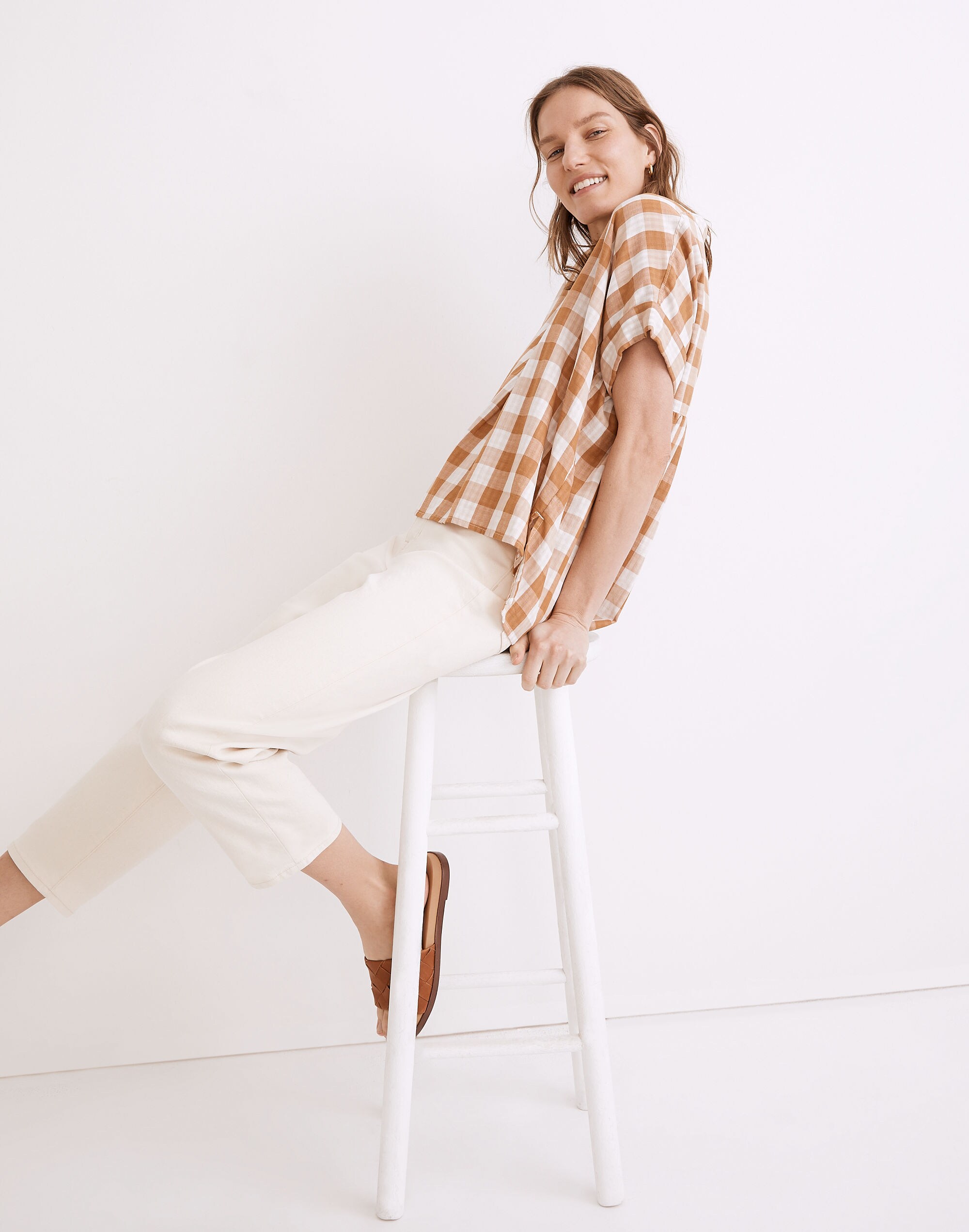 Lakeline Popover Shirt in Double-Faced Gingham