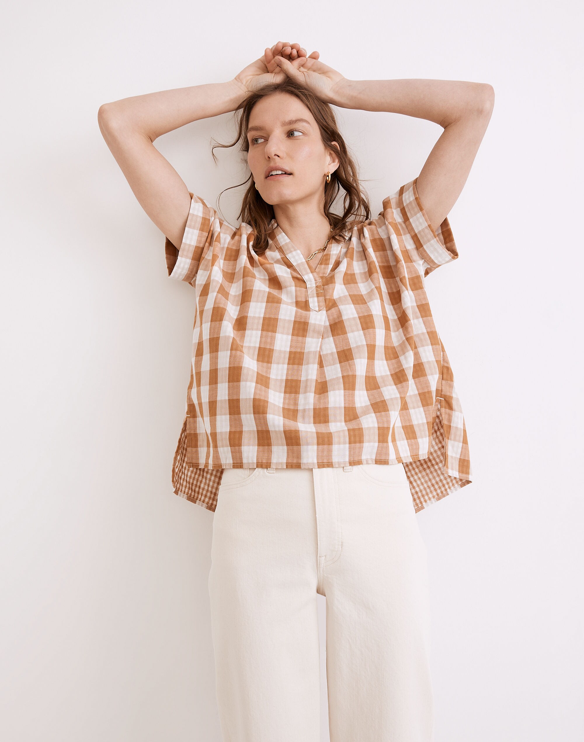 Lakeline Popover Shirt in Double-Faced Gingham