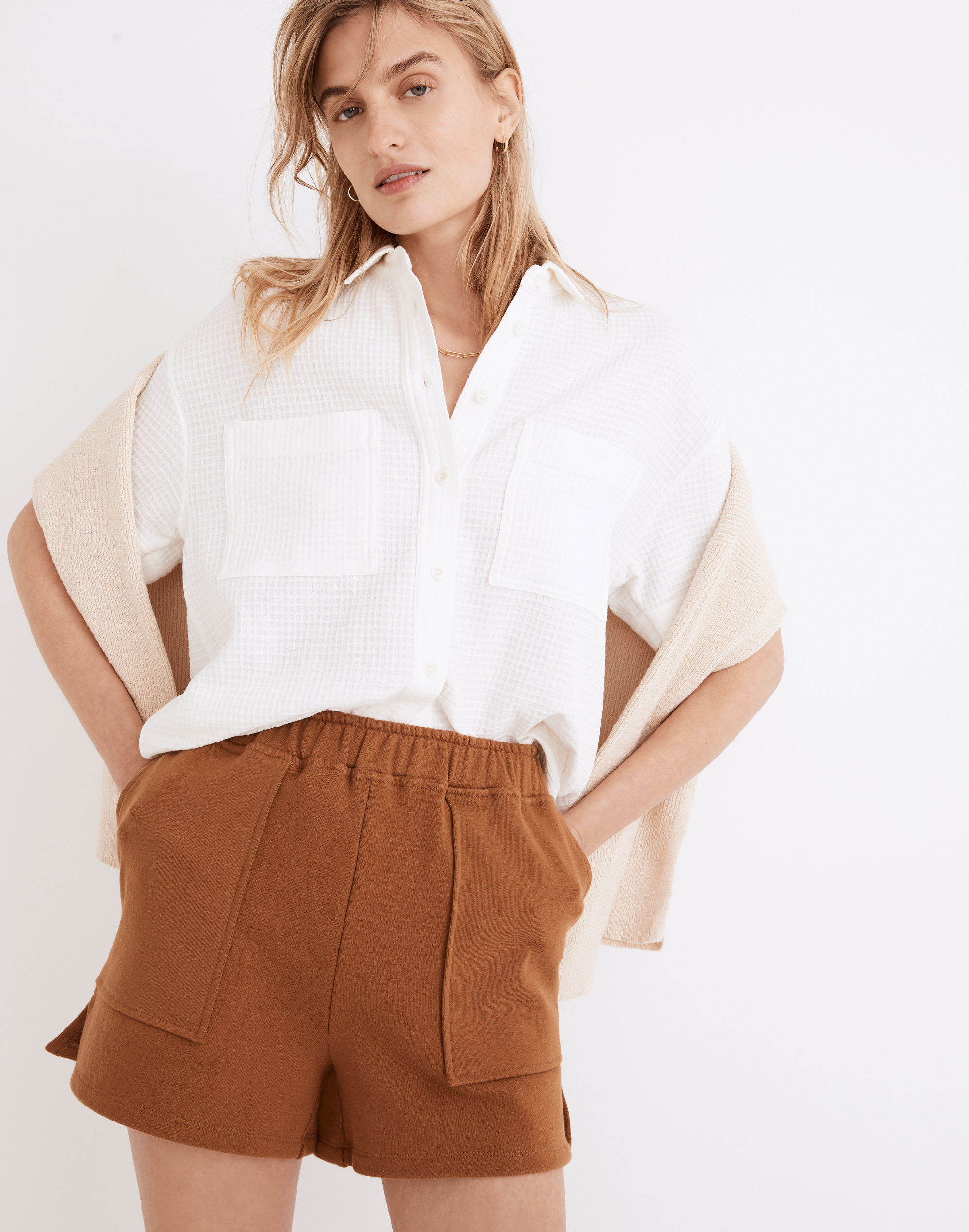 Waffle Short-Sleeve Safari Shirt