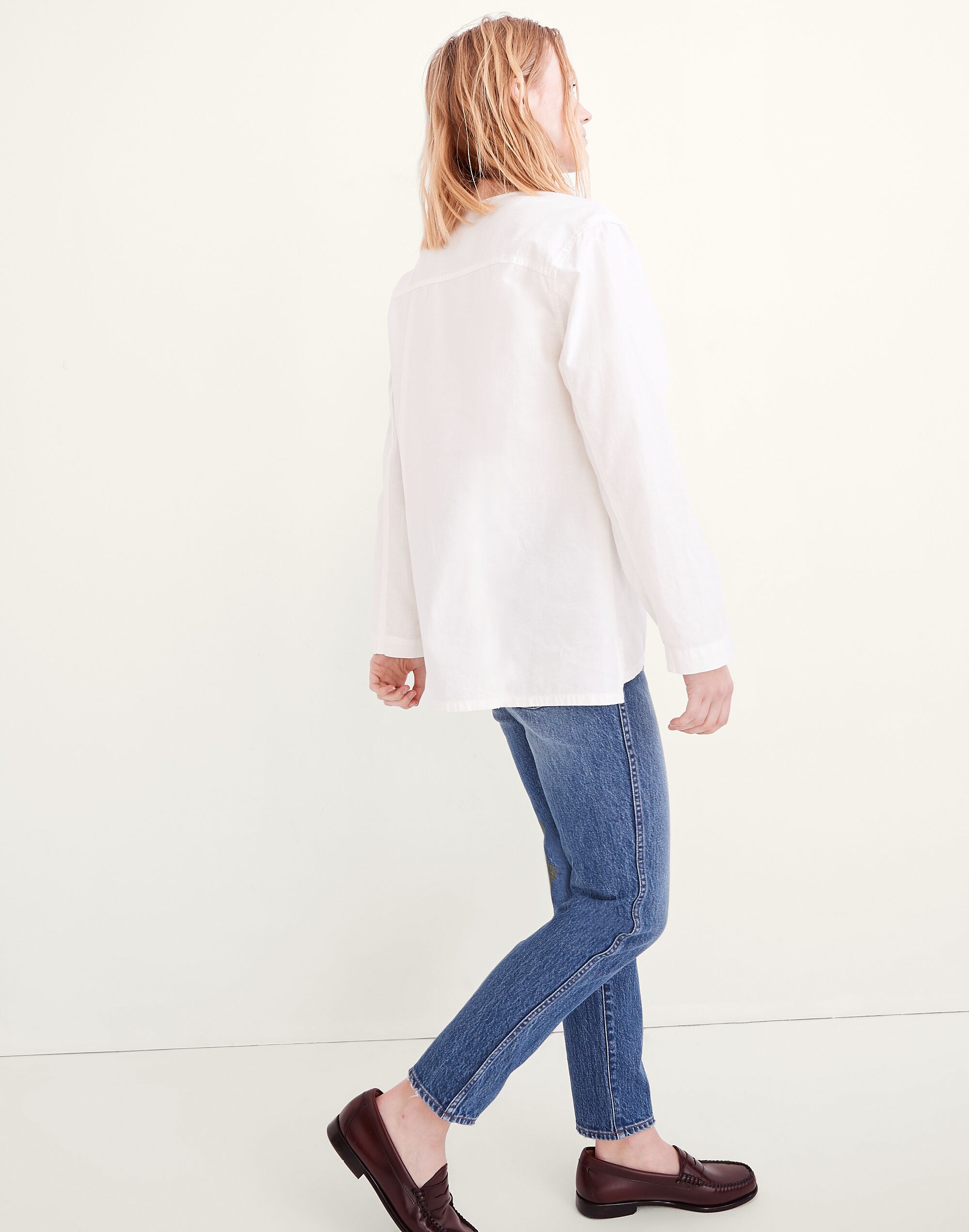 Chambray Flap-Pocket Popover Shirt