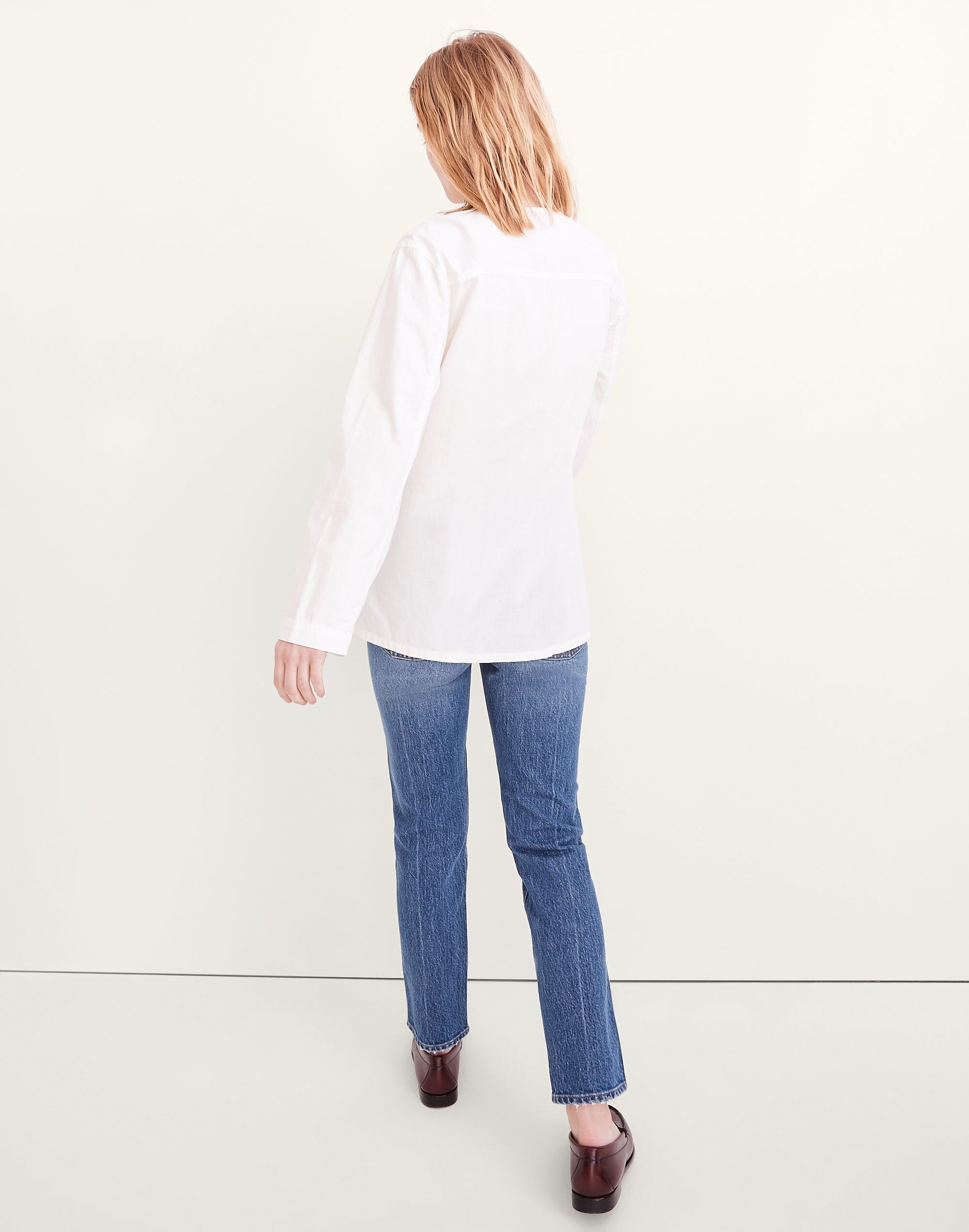 Chambray Flap-Pocket Popover Shirt