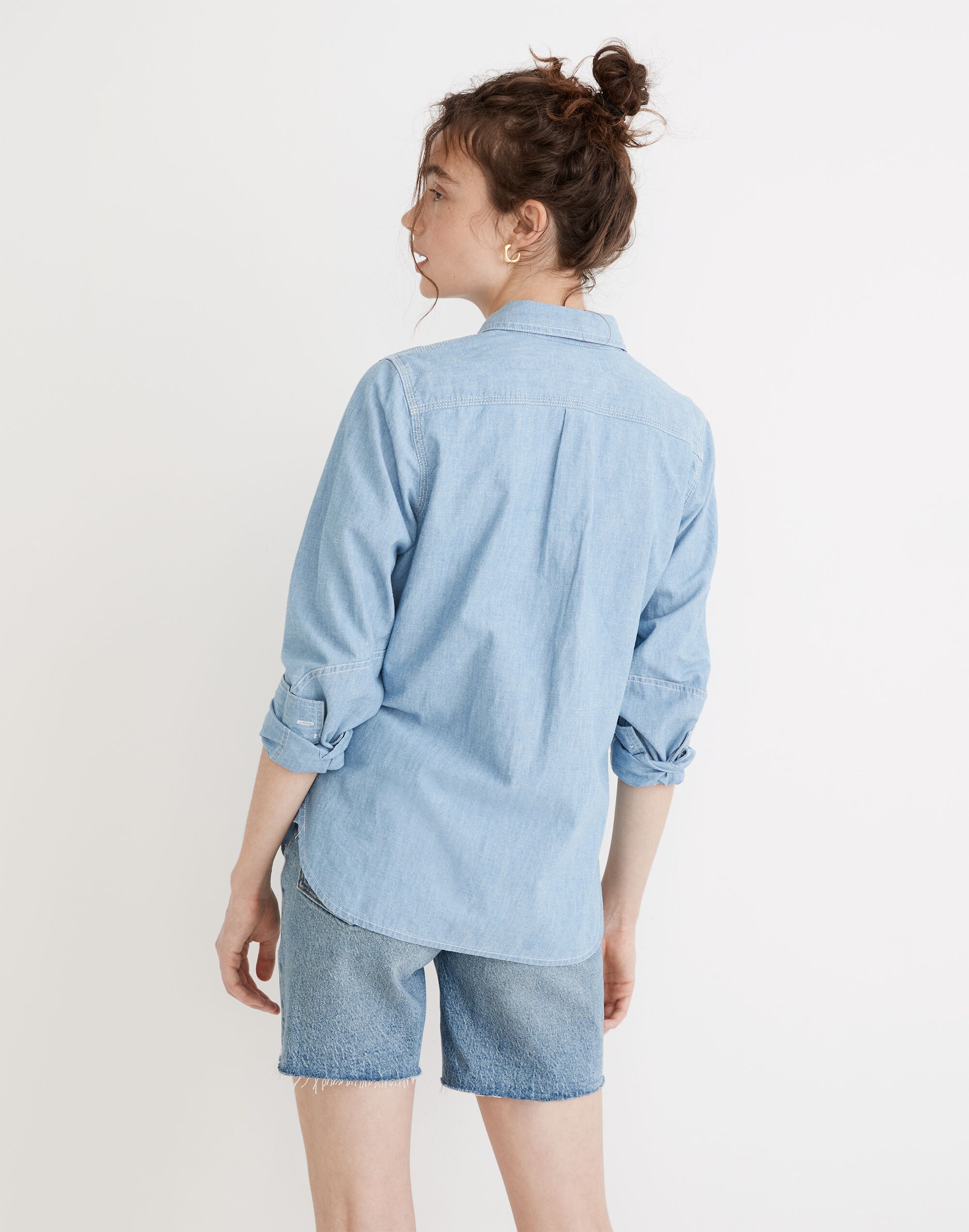 Chambray Button-Up Sailor Shirt
