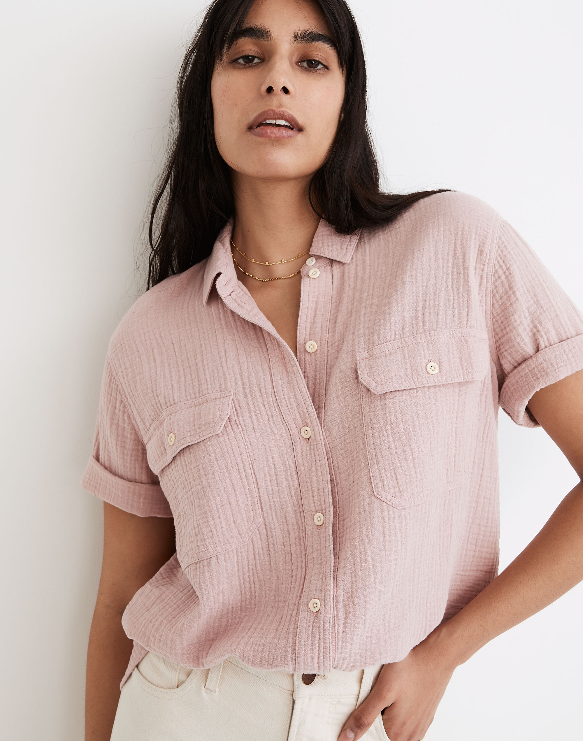 Lightspun Short-Sleeve Flap-Pocket Shirt