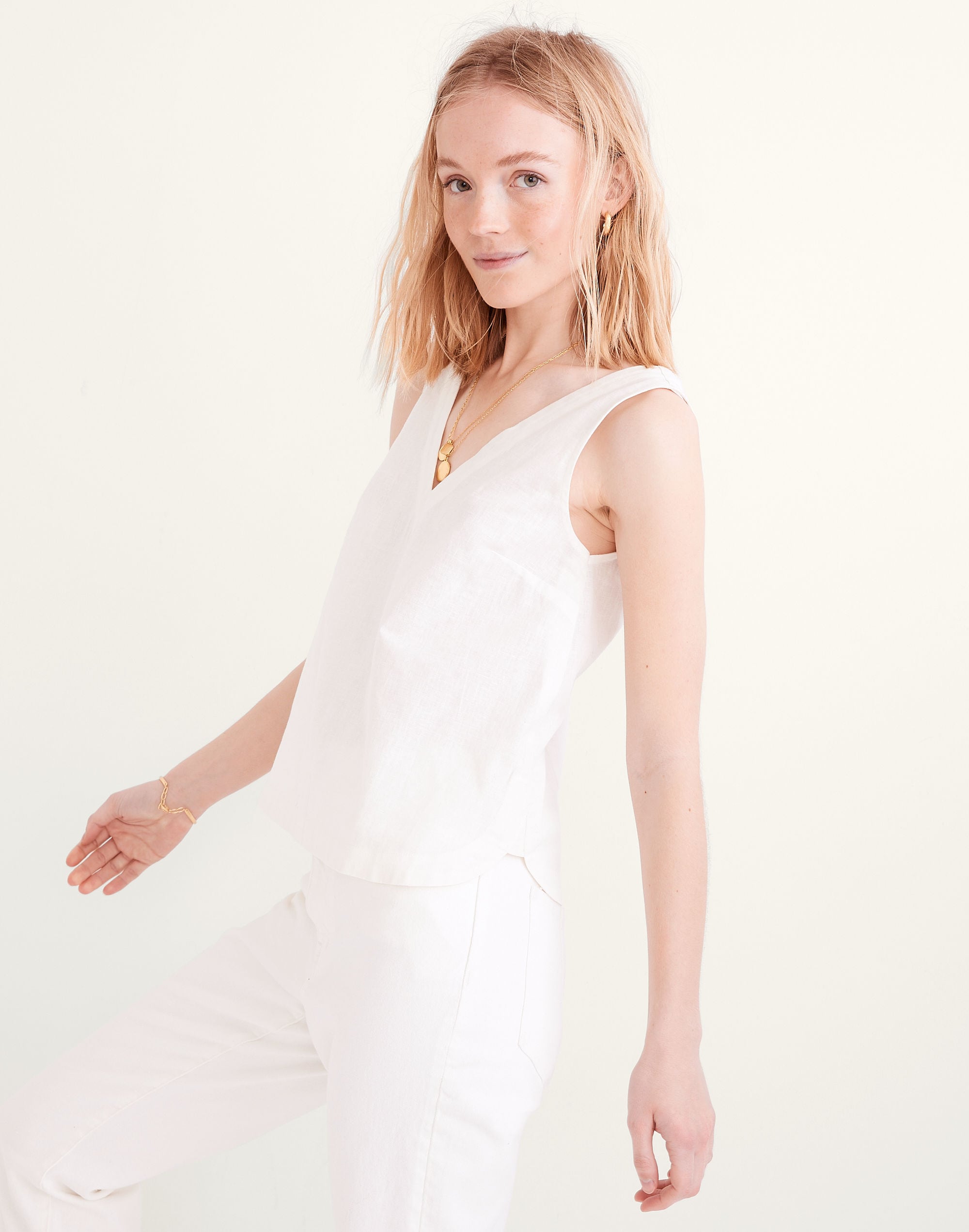 (Re)sponsible V-Neck Button-Back Sleeveless Top