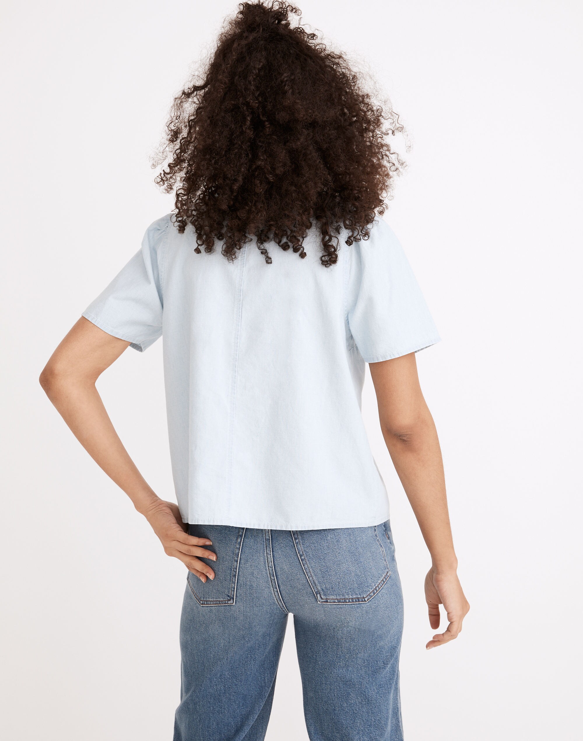 Denim Peter Pan Collar Shirt