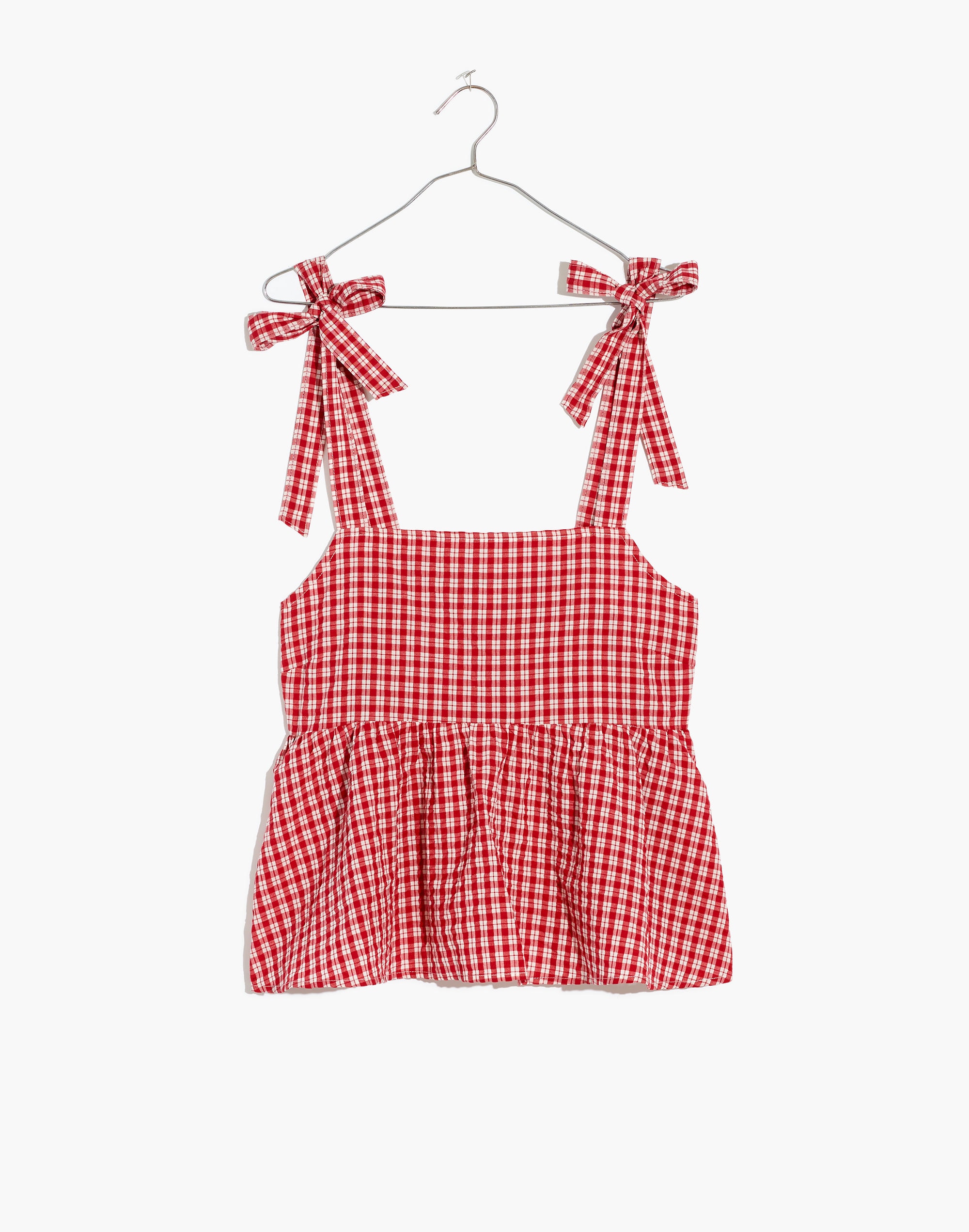 Rosalie Tie-Strap Top in Seersucker Check