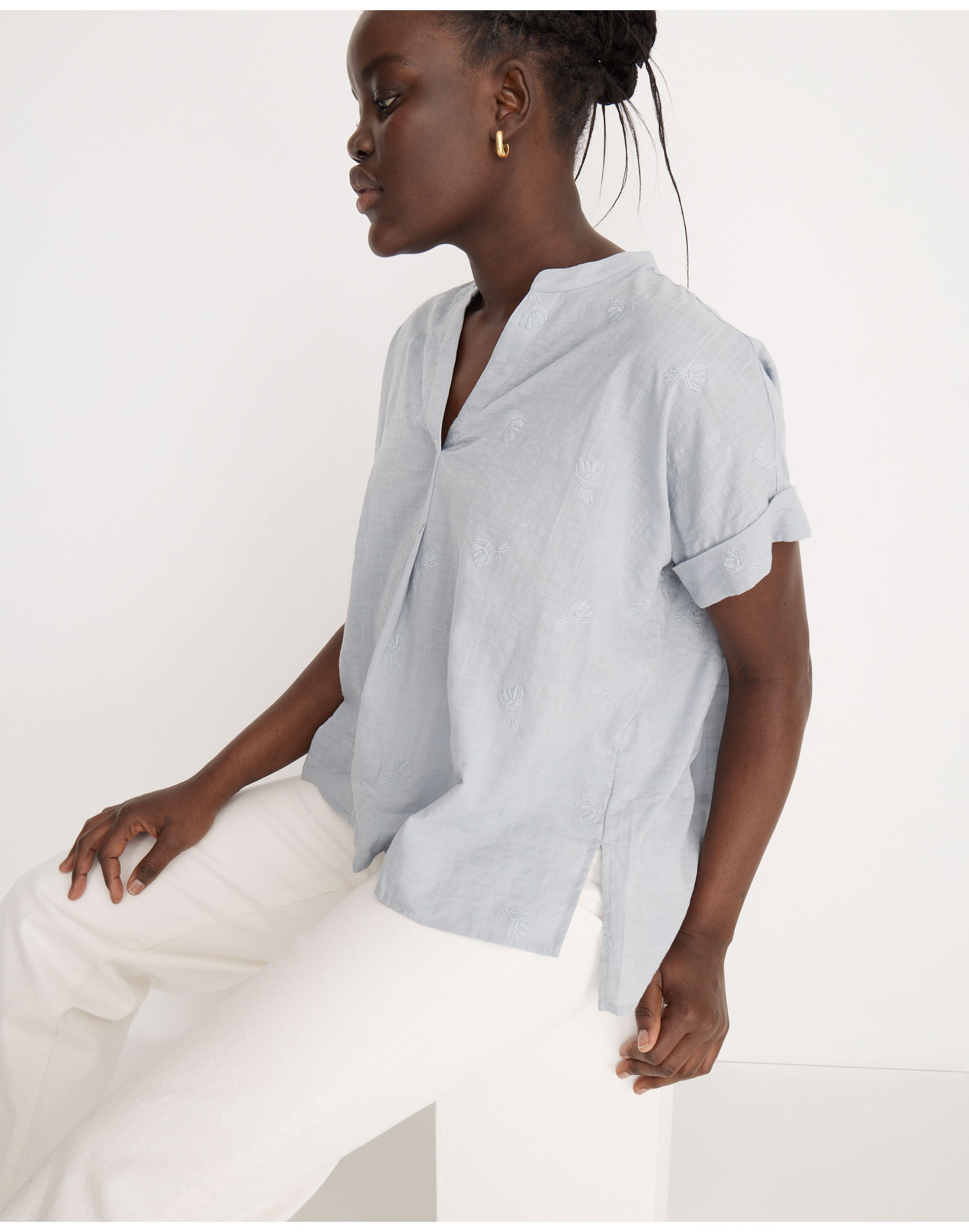 Embroidered Lakeline Popover Shirt