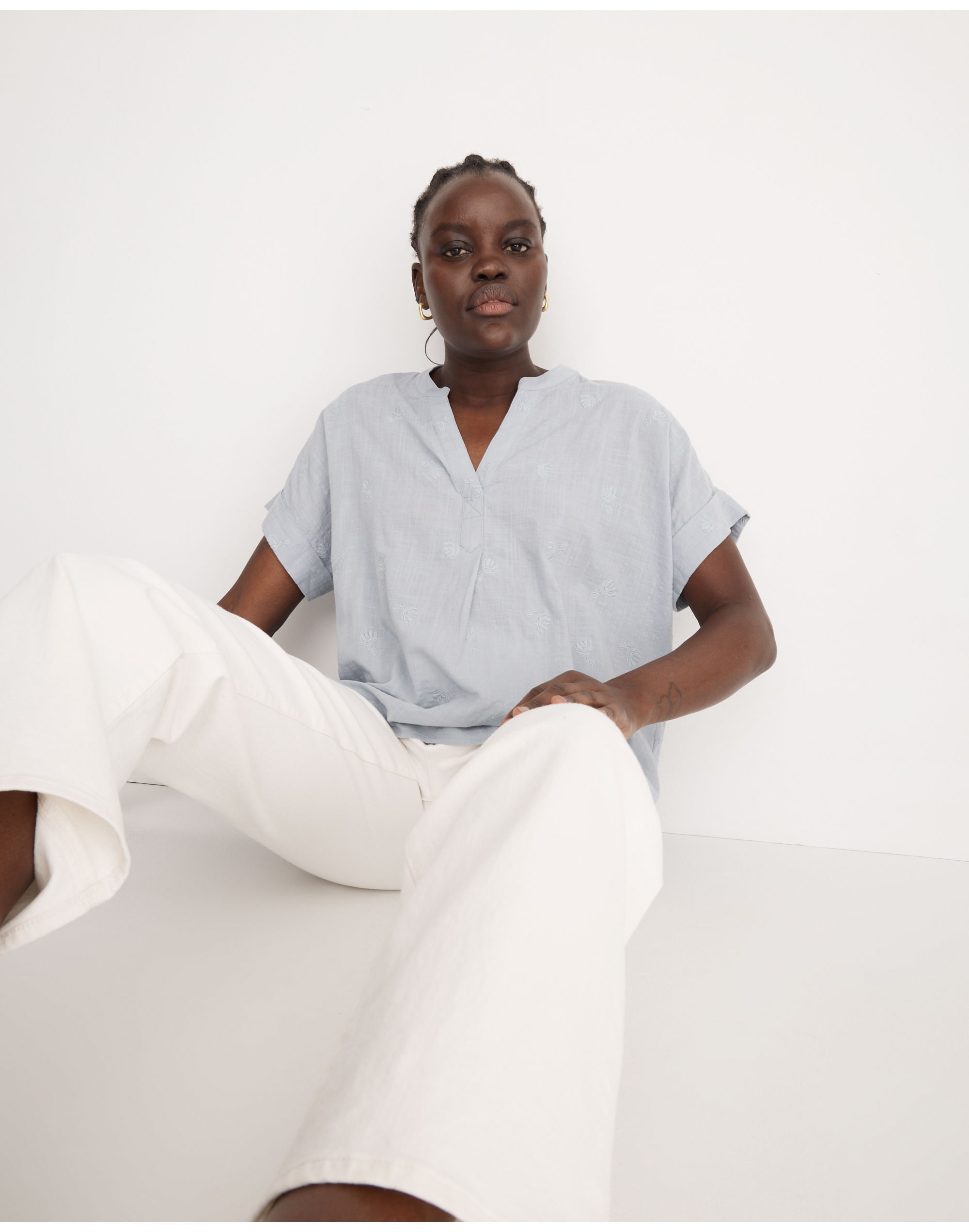 Embroidered Lakeline Popover Shirt