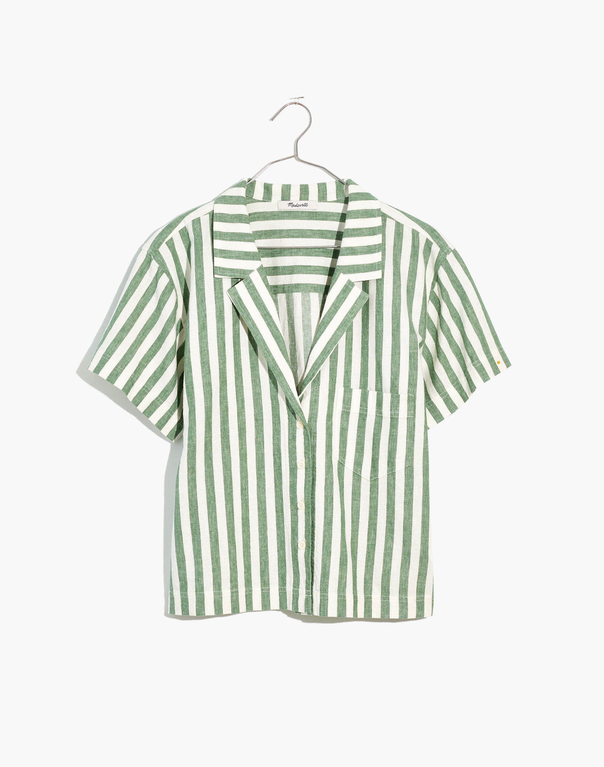 Linen-Cotton Piedmont Camp Shirt in Stripe