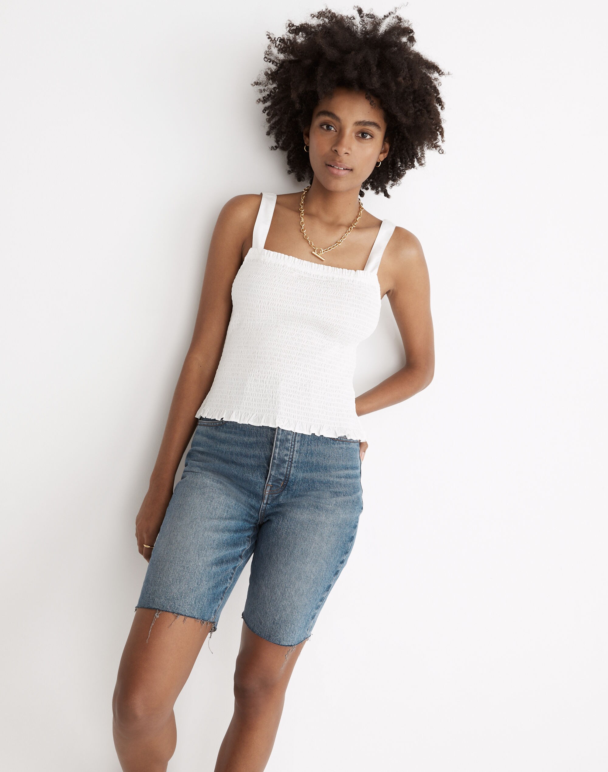 Lucie Smocked Tank Top in null image 1