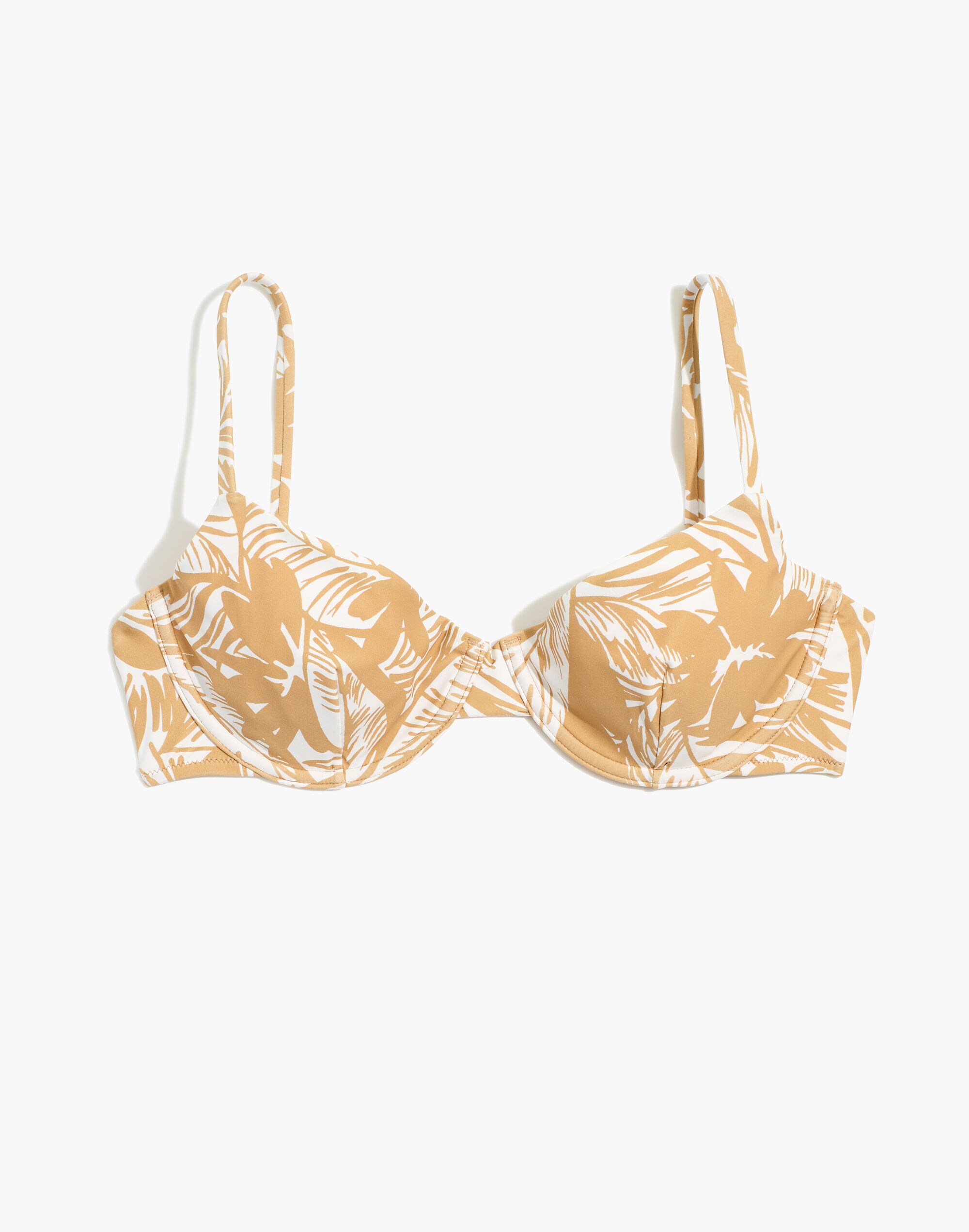 Madewell Second Wave Underwire Bikini Top in Palm Leaves in null image 4