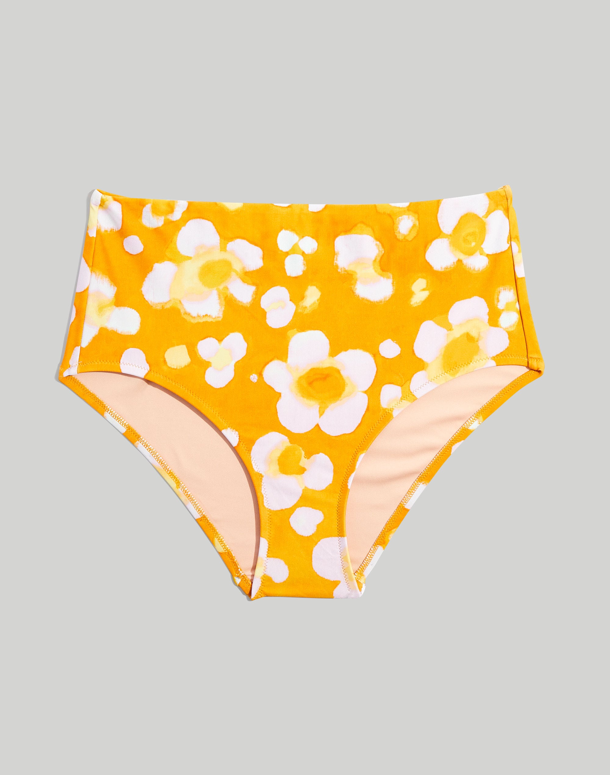 Madewell Second Wave Retro High-Waisted Bikini Bottom Watercolor Floral