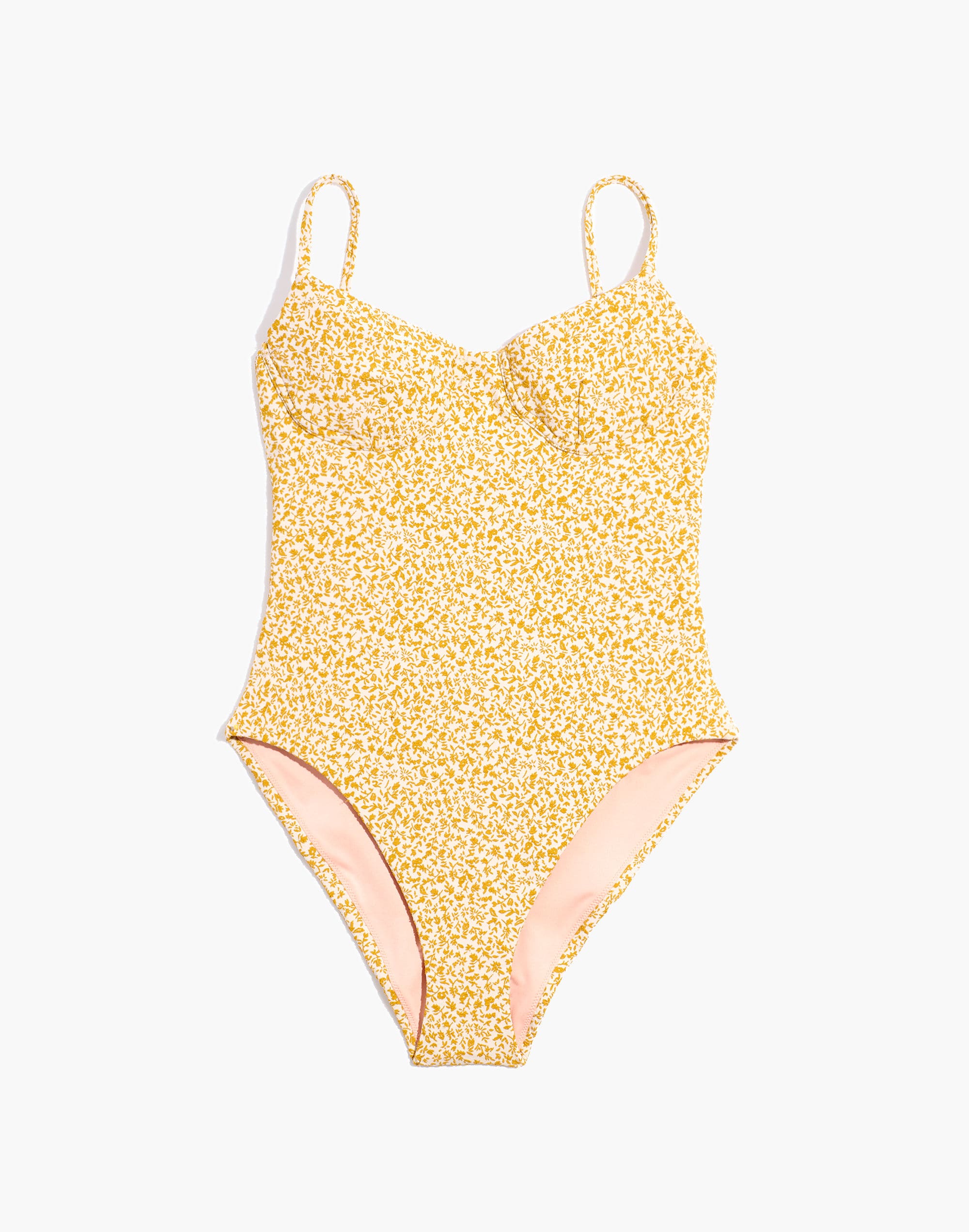 Madewell Second Wave Floral Jacquard Seamed One-Piece Swimsuit