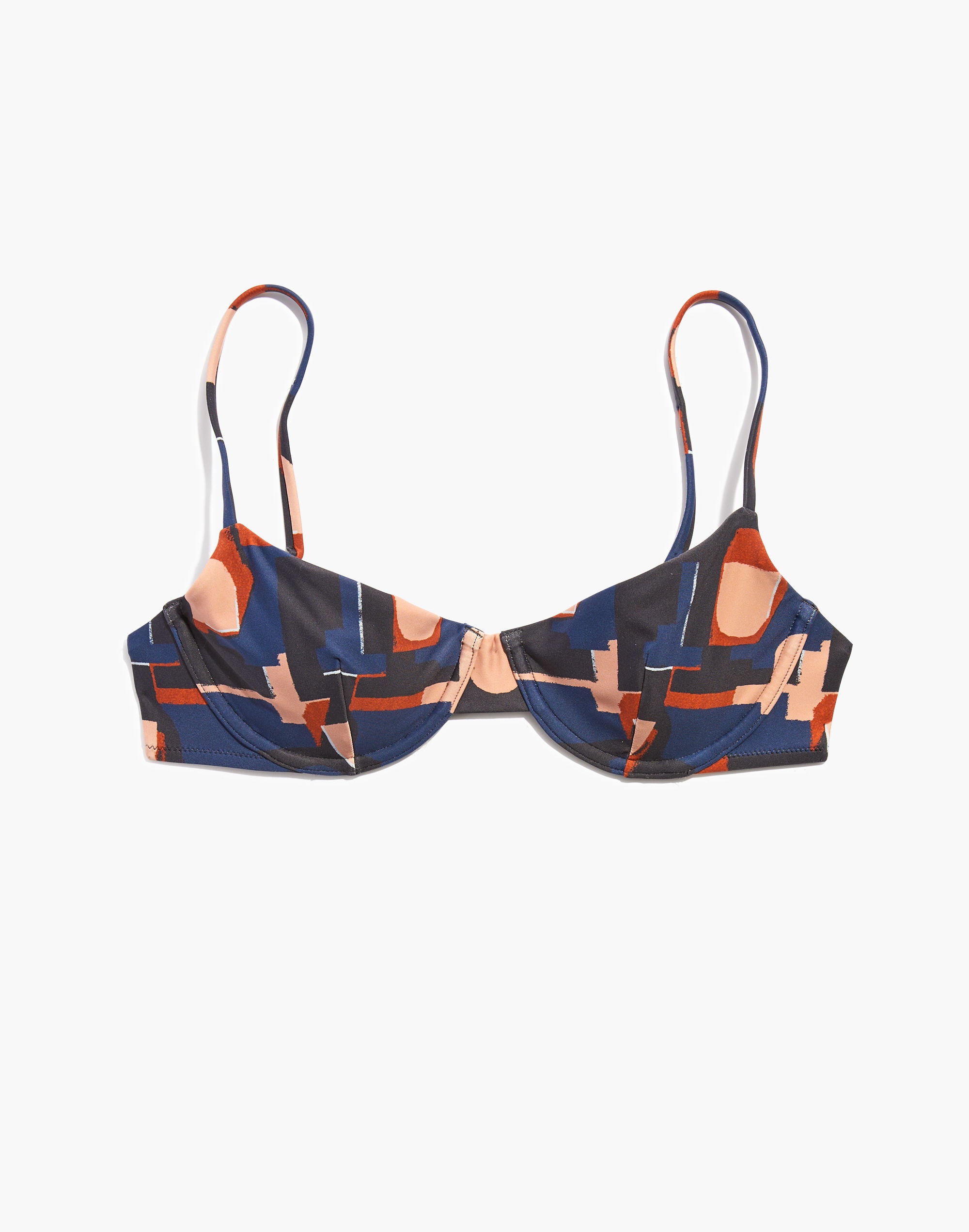 Madewell Second Wave Underwire Bikini Top in Color Collage