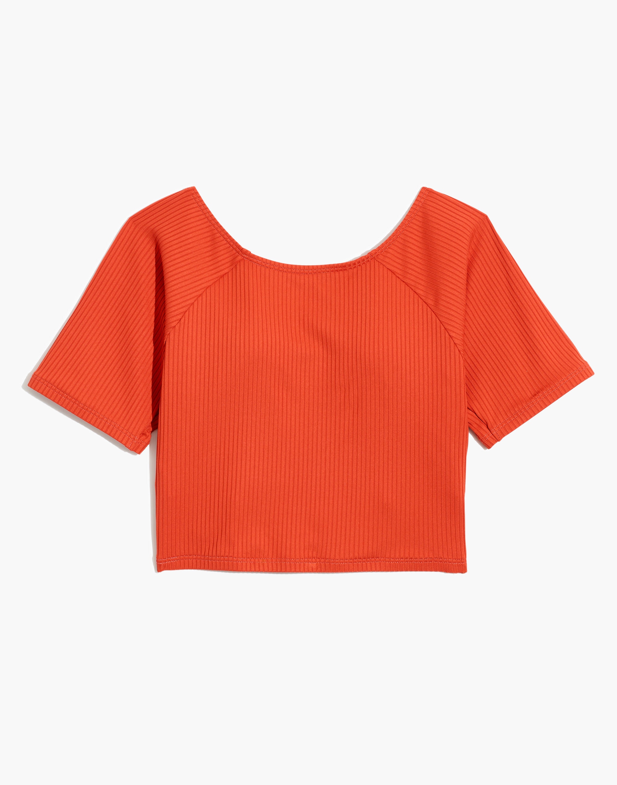 Madewell Second Wave Ribbed Short-Sleeve Crop Rash Guard