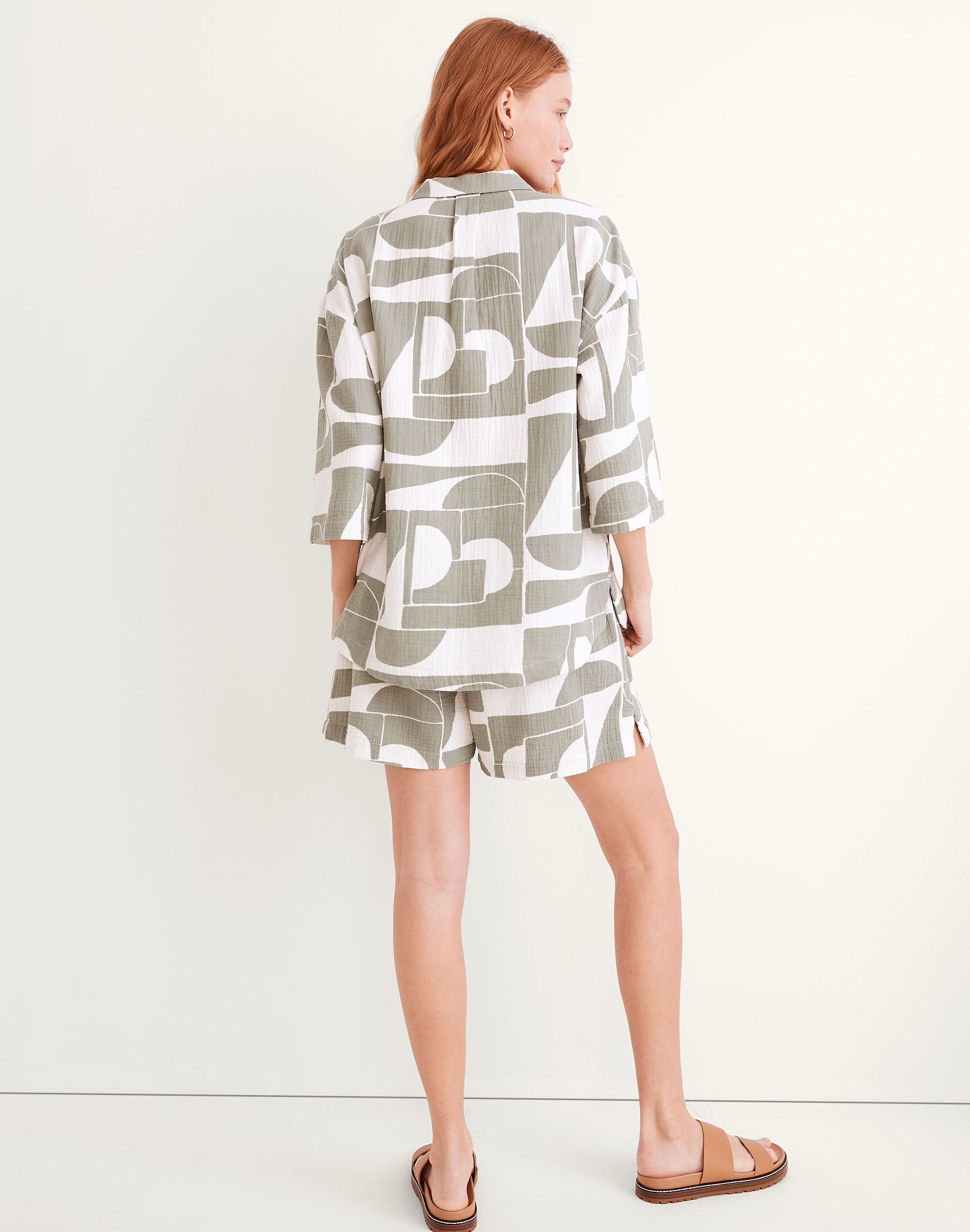 Lightestspun Cover-Up Camp Shirt in Mod Shapes