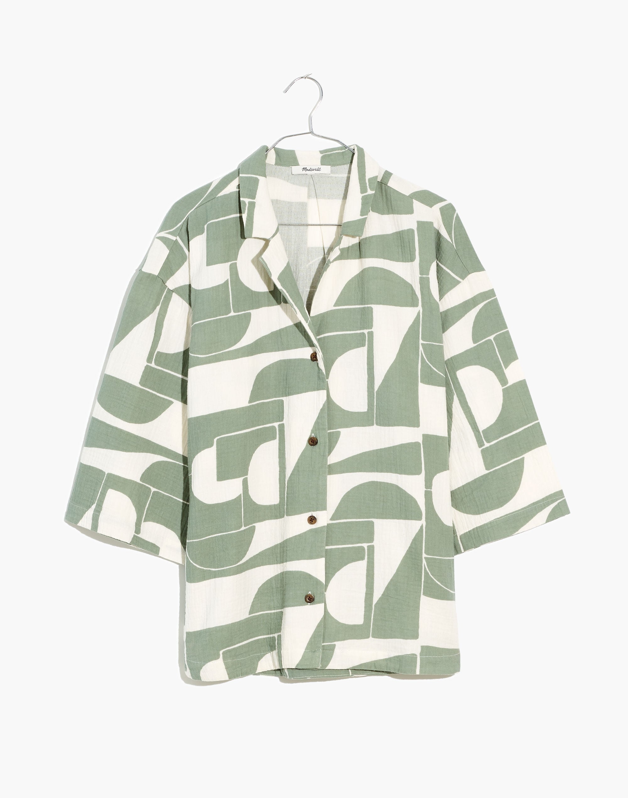 Lightestspun Cover-Up Camp Shirt in Mod Shapes
