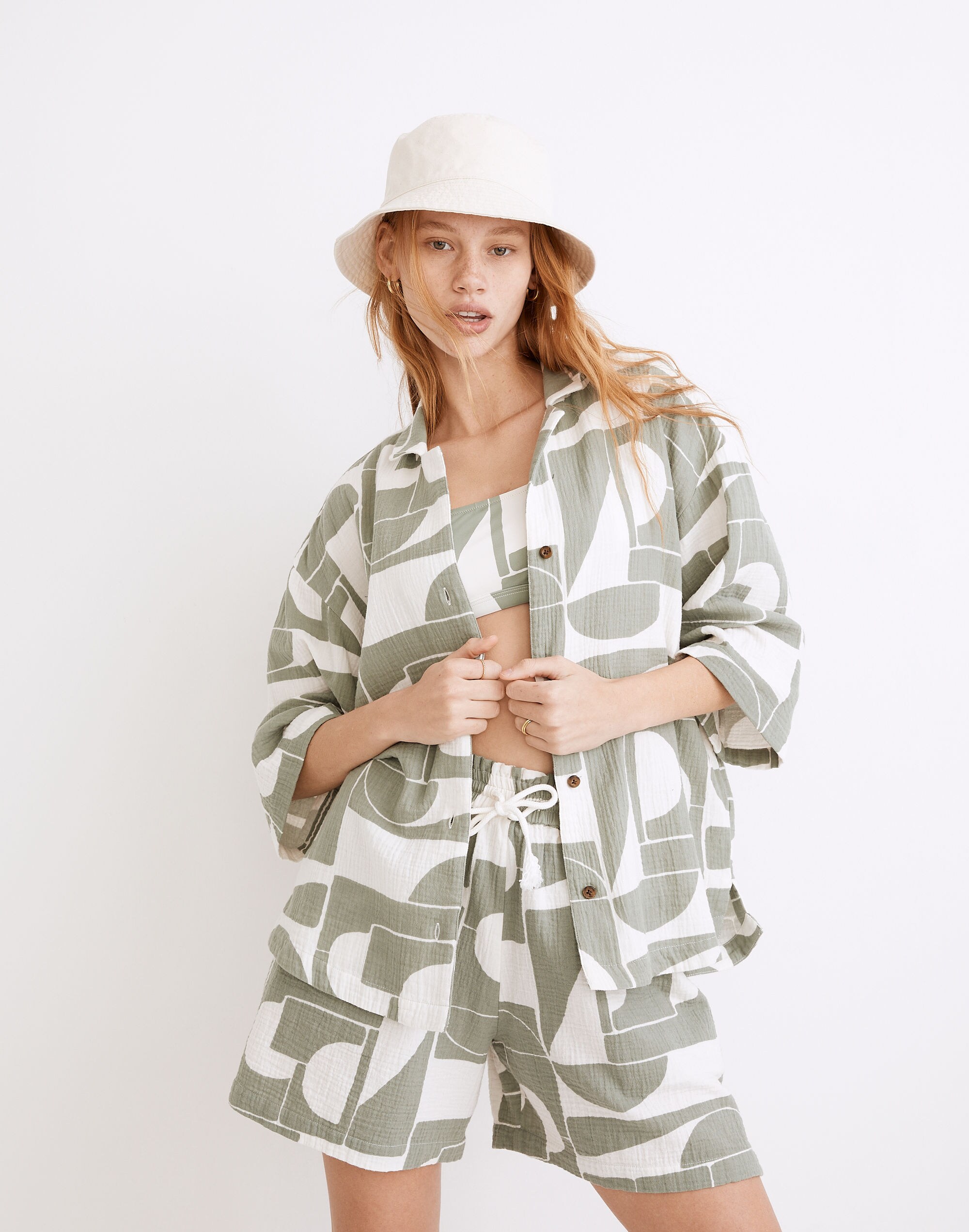 Lightestspun Cover-Up Camp Shirt in Mod Shapes in null image 1