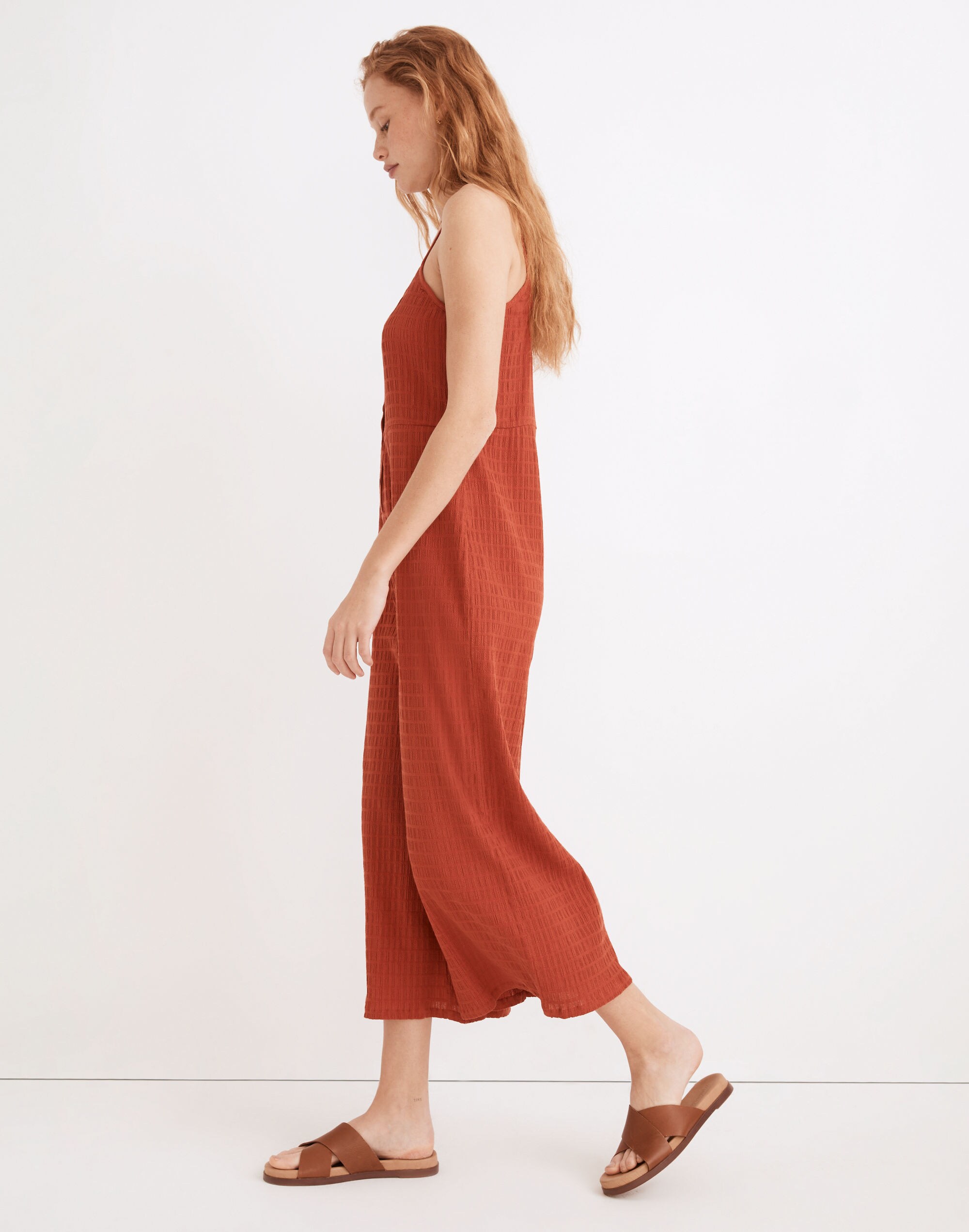 Textured Cover-Up Jumpsuit