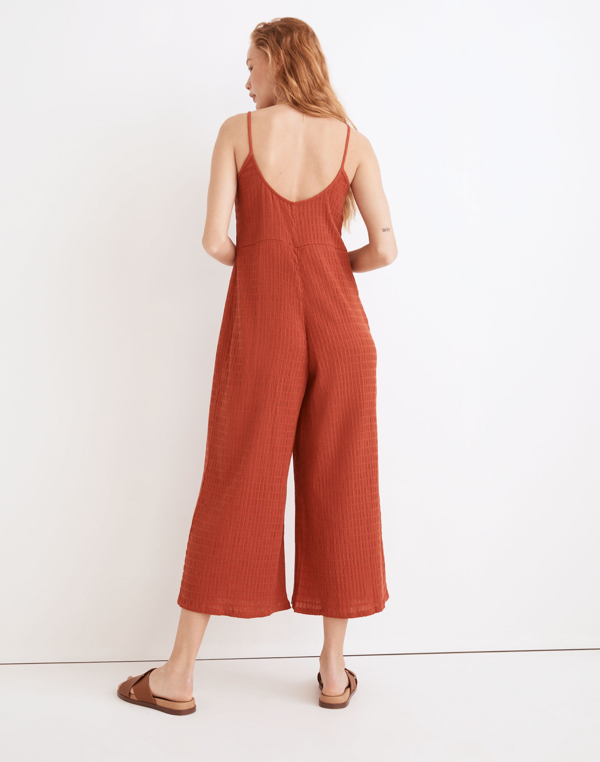 Textured Cover-Up Jumpsuit
