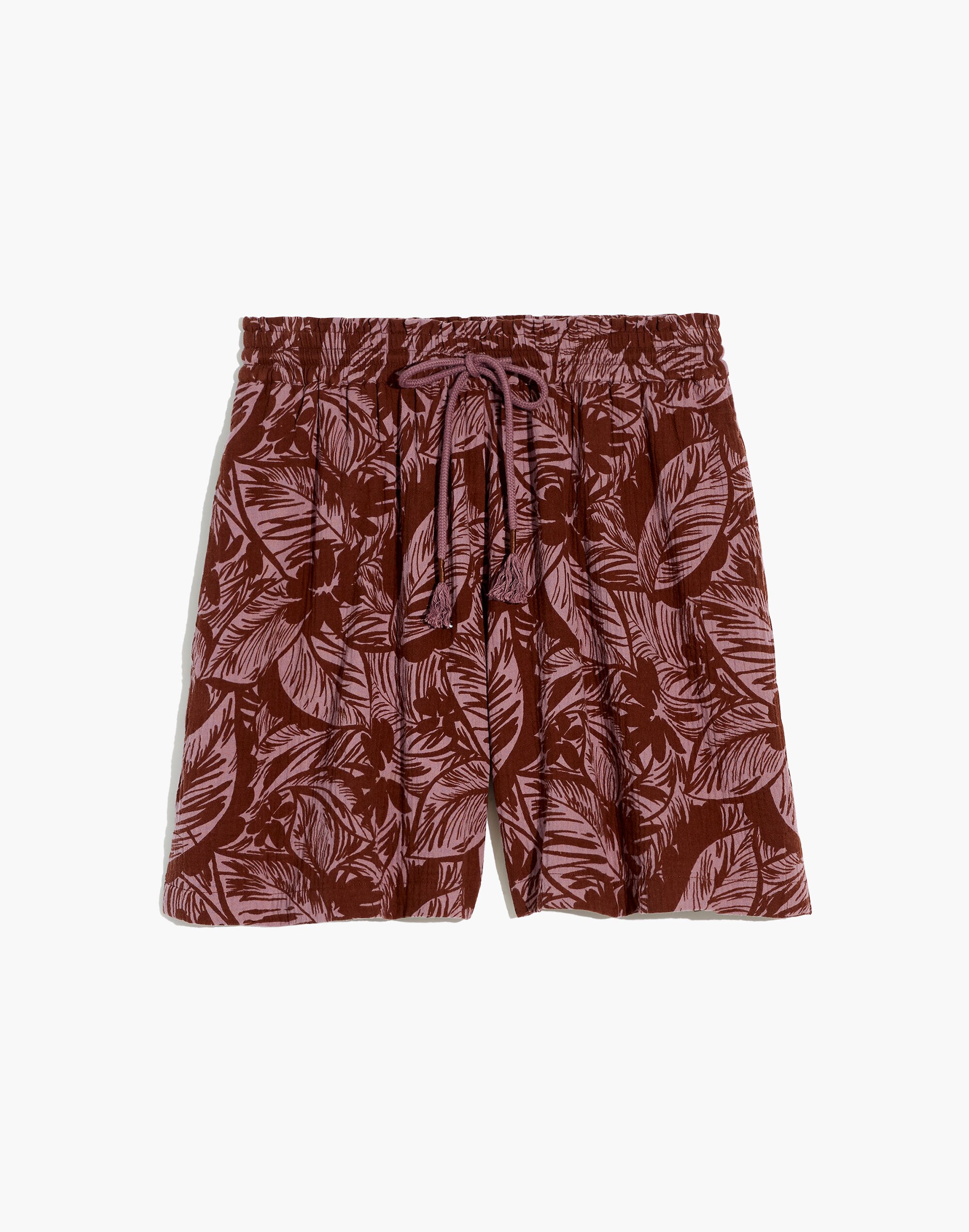 Lightestspun Pull-On Cover-Up Shorts in Palm Leaves in null image 5