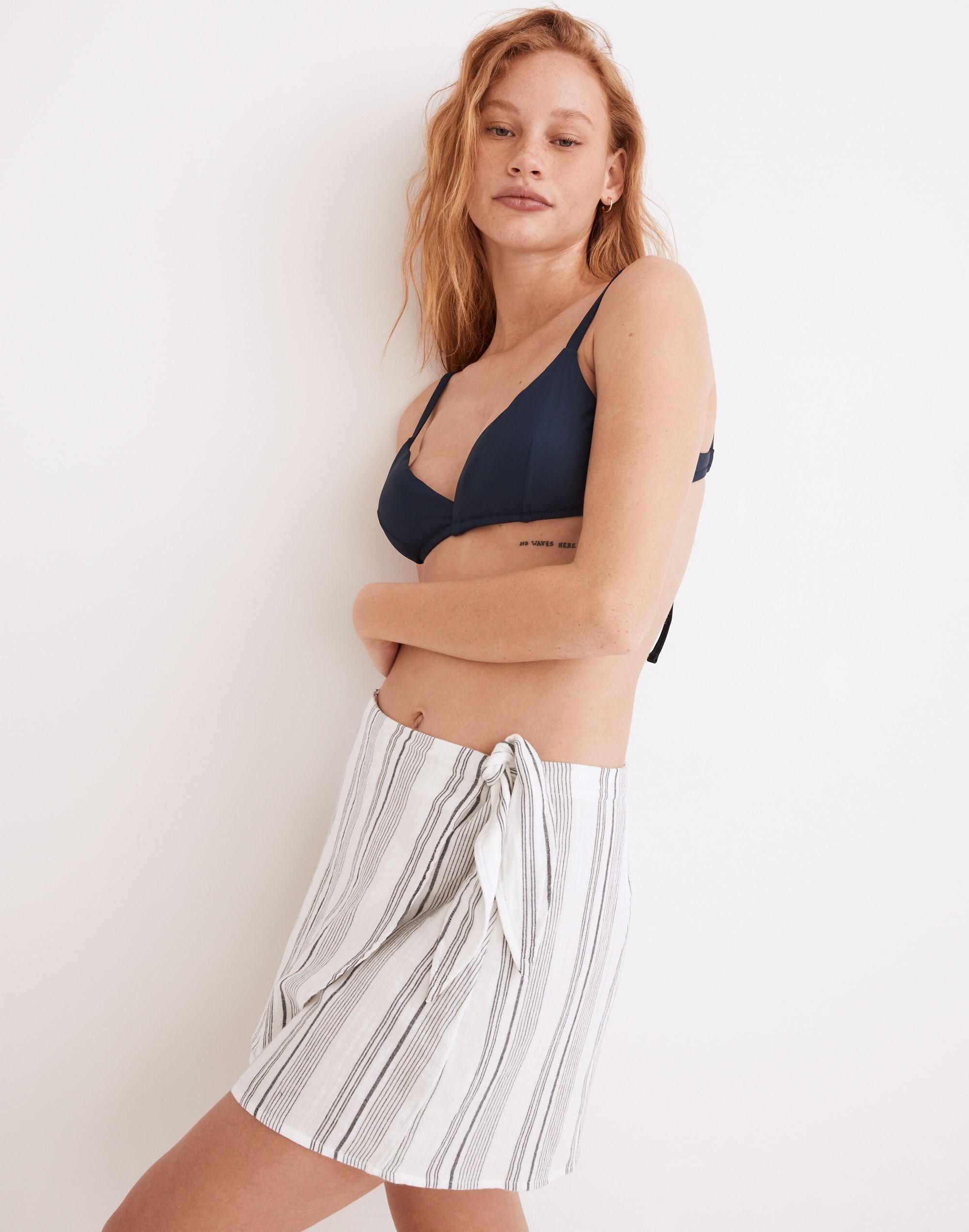 Cover-Up Wrap Skirt in Stripe