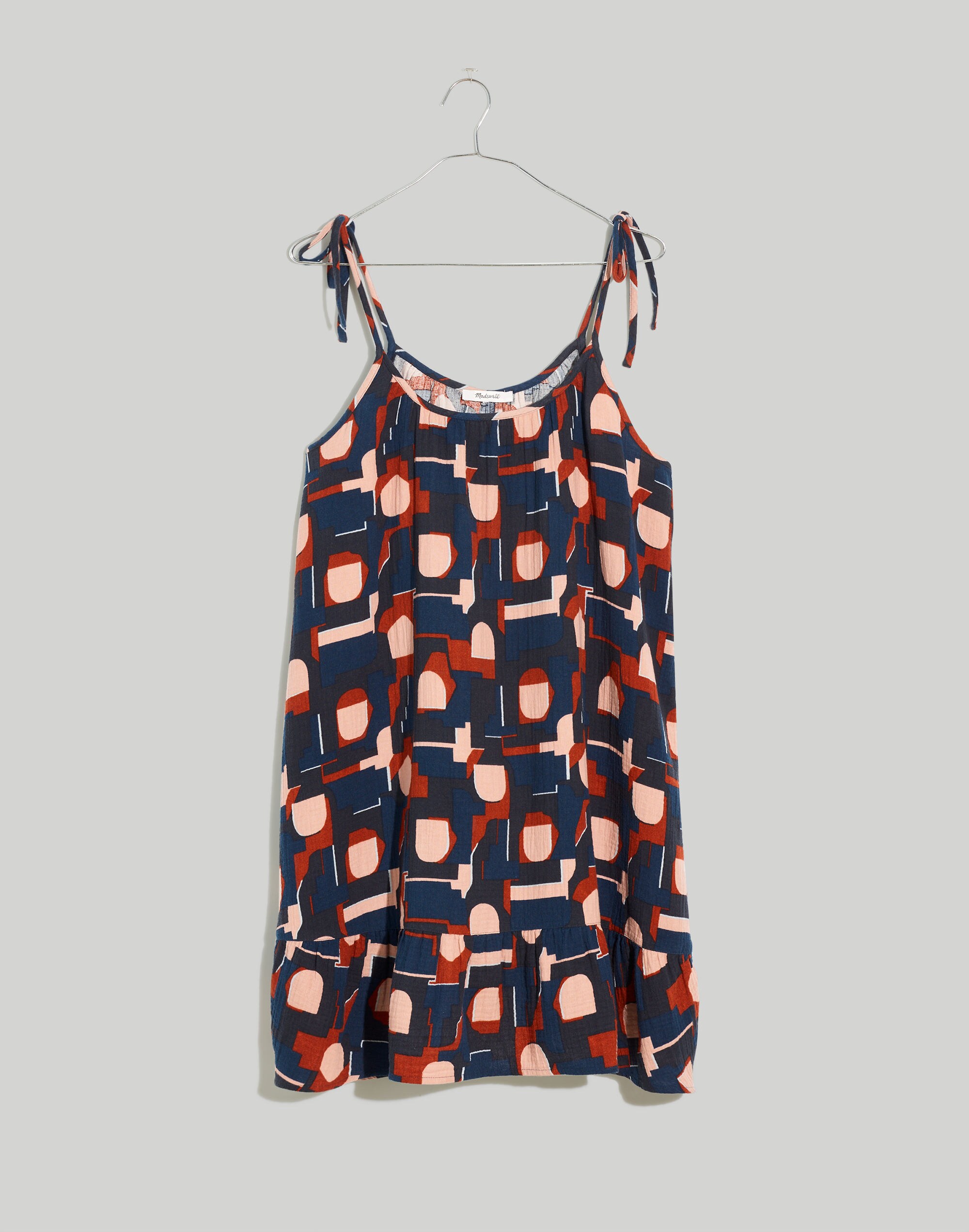 Lightestspun Tie-Strap Ruffle-Hem Cover-Up Dress in Color Collage