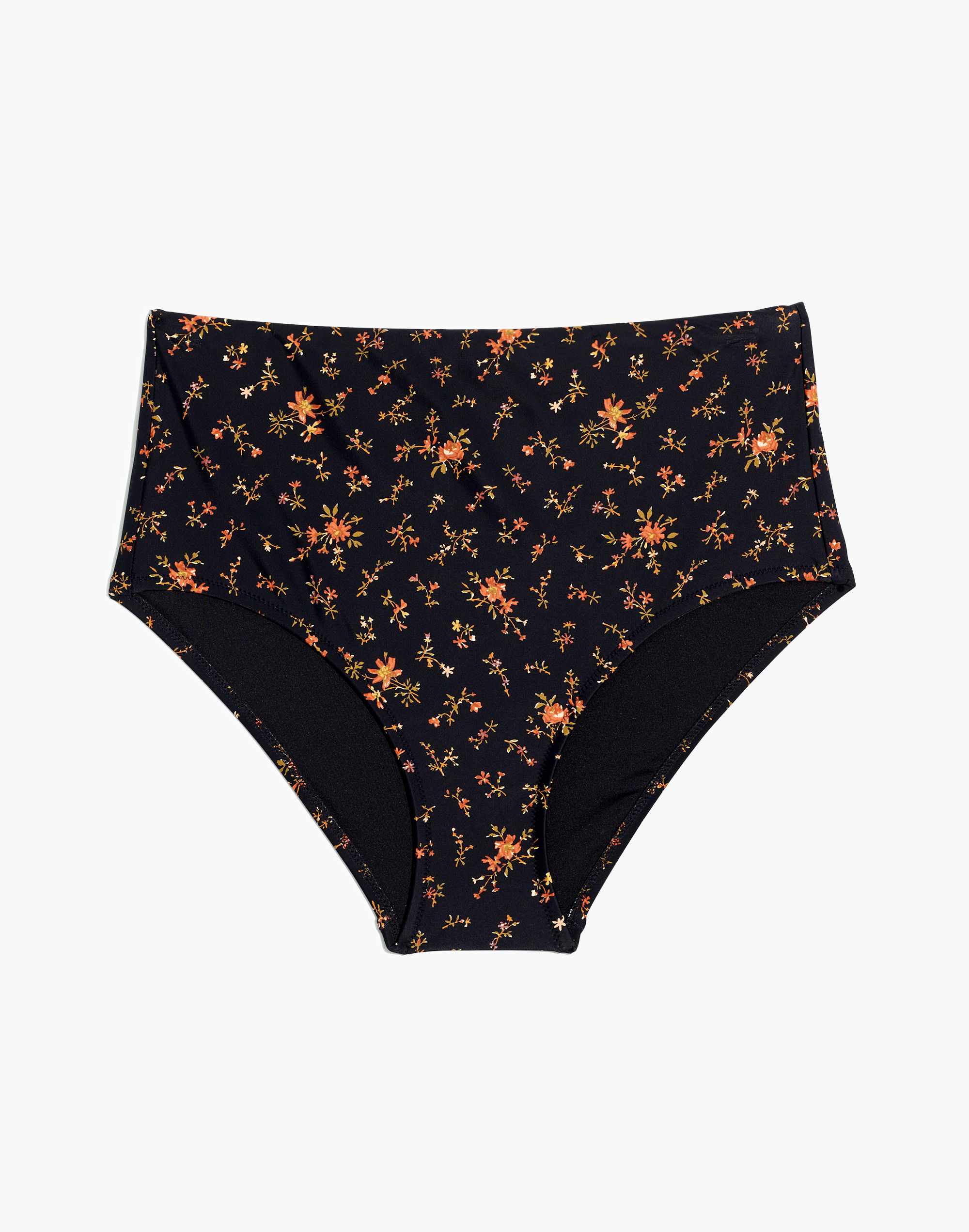 Madewell Second Wave Retro High-Waisted Bikini Bottom in Fresh Sprigs