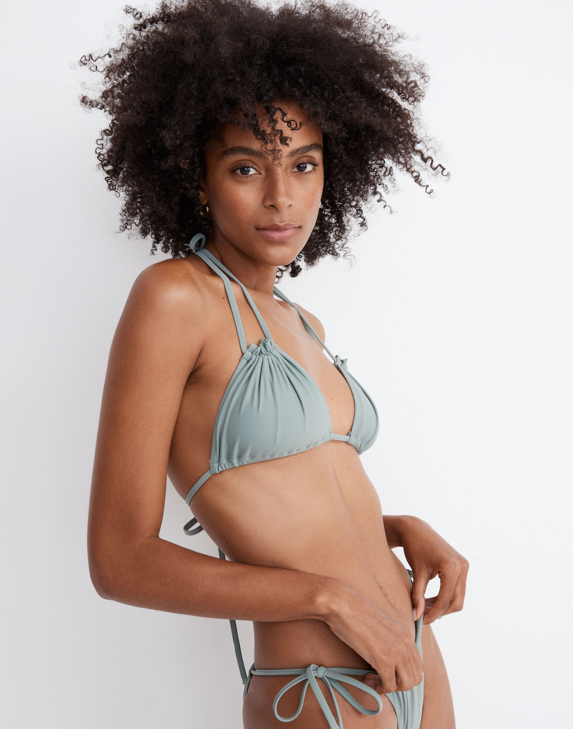 Madewell Second Wave Ruched String Bikini Top